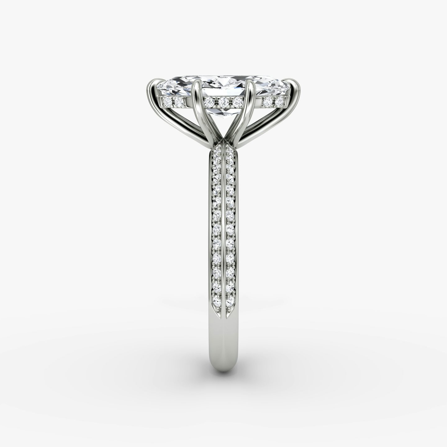 The Knife-Edge | Pavé Marquise | 18k | 18k White Gold | Band: Pavé | Setting style: Hidden Halo | Diamond orientation: vertical | Carat weight: See full inventory