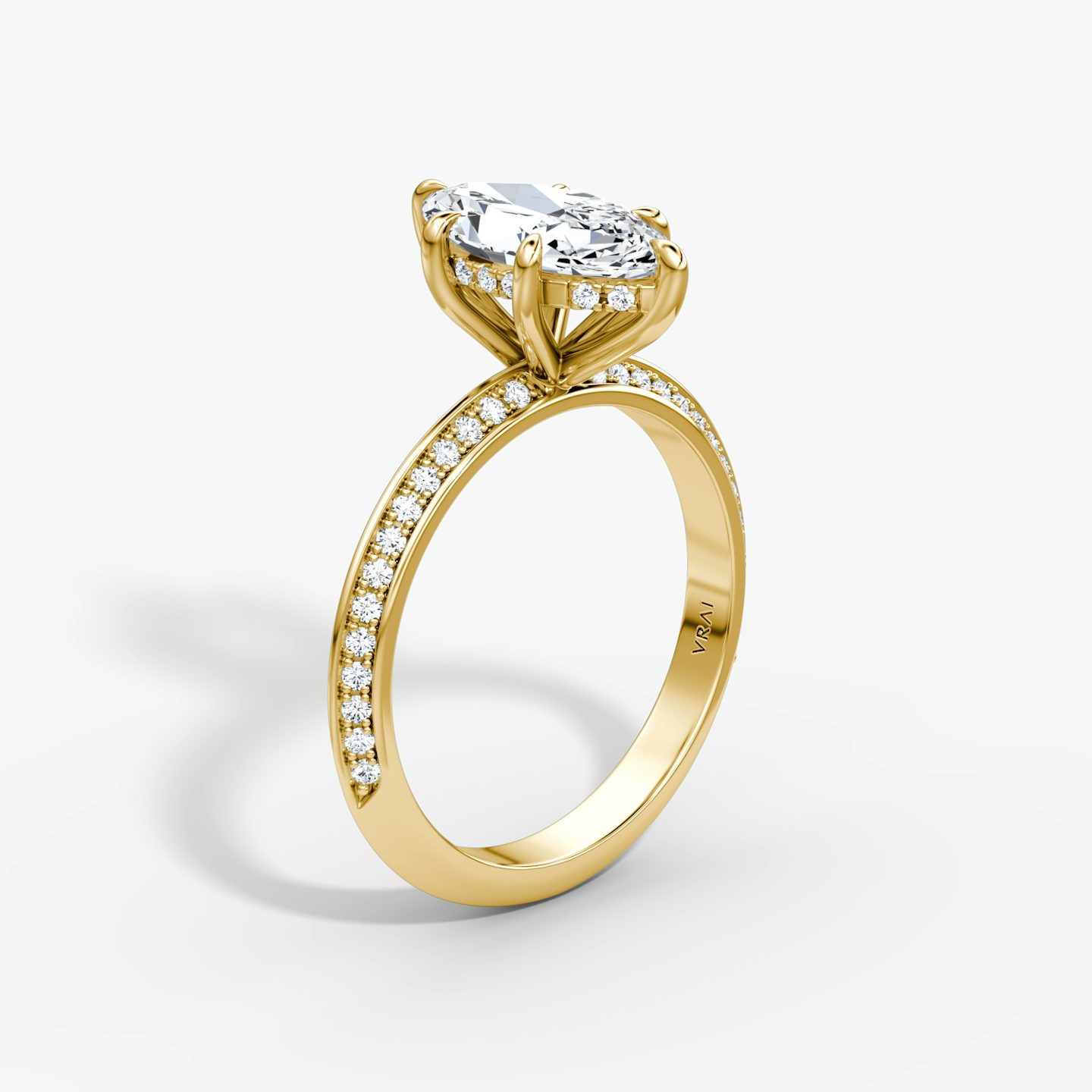 The Knife-Edge | Pavé Marquise | 18k | 18k Yellow Gold | Band: Pavé | Setting style: Hidden Halo | Diamond orientation: vertical | Carat weight: See full inventory