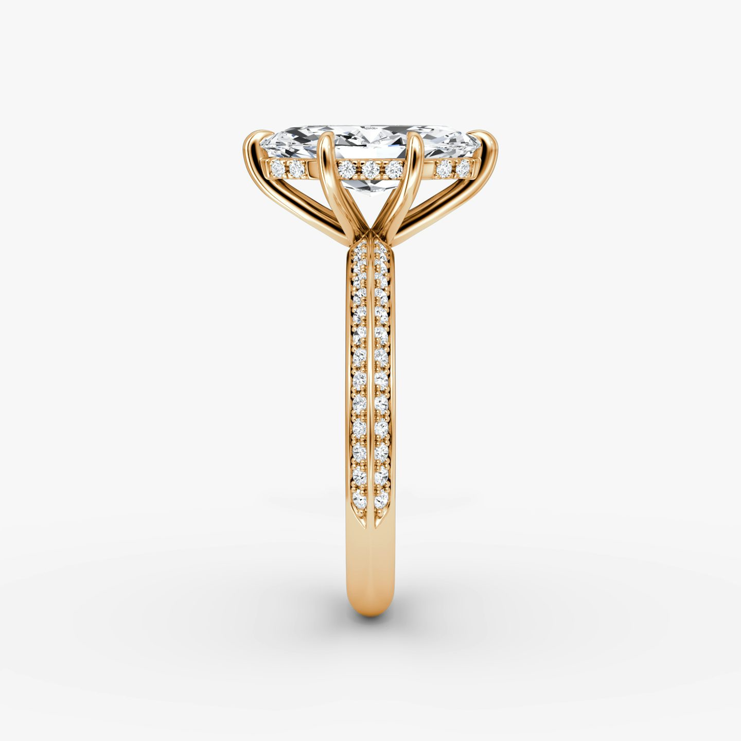 The Knife-Edge | Pavé Marquise | 14k | 14k Rose Gold | Band: Pavé | Setting style: Hidden Halo | Diamond orientation: vertical | Carat weight: See full inventory