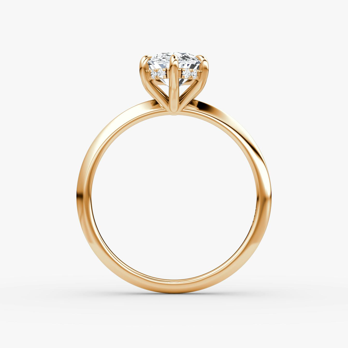 The Knife-Edge | Oval | 14k | 14k Rose Gold | Band: Plain | Setting style: Hidden Halo | Diamond orientation: vertical | Carat weight: See full inventory