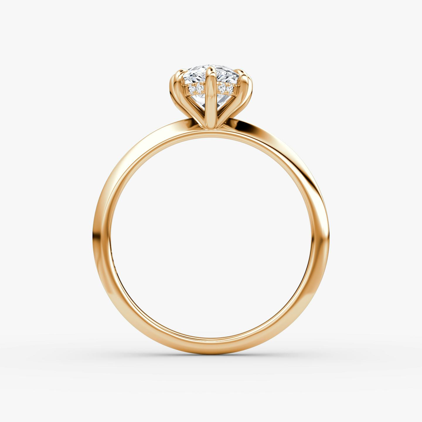 The Knife-Edge | Pear | 14k | 14k Rose Gold | Band: Plain | Setting style: Hidden Halo | Diamond orientation: vertical | Carat weight: See full inventory