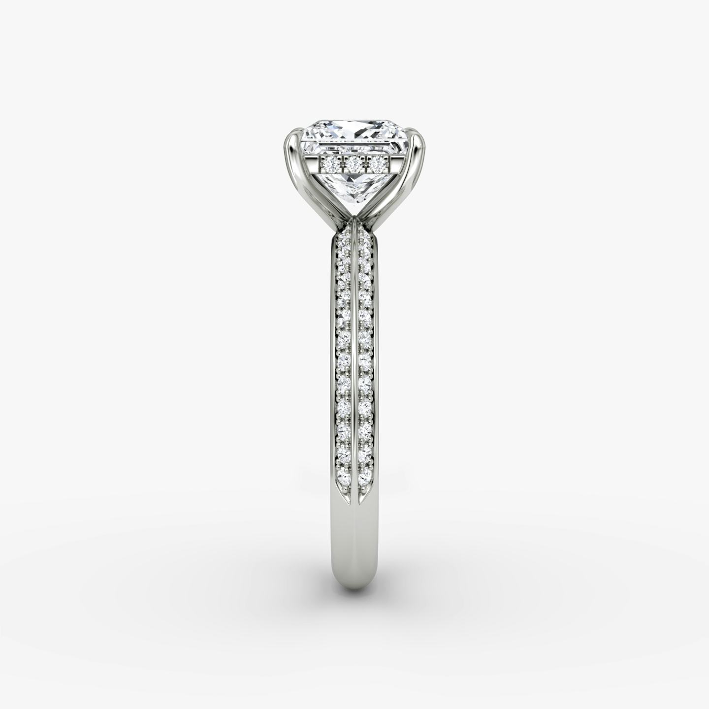 The Knife-Edge | Princess | Platinum | Band: Pavé | Setting style: Hidden Halo | Diamond orientation: vertical | Carat weight: See full inventory