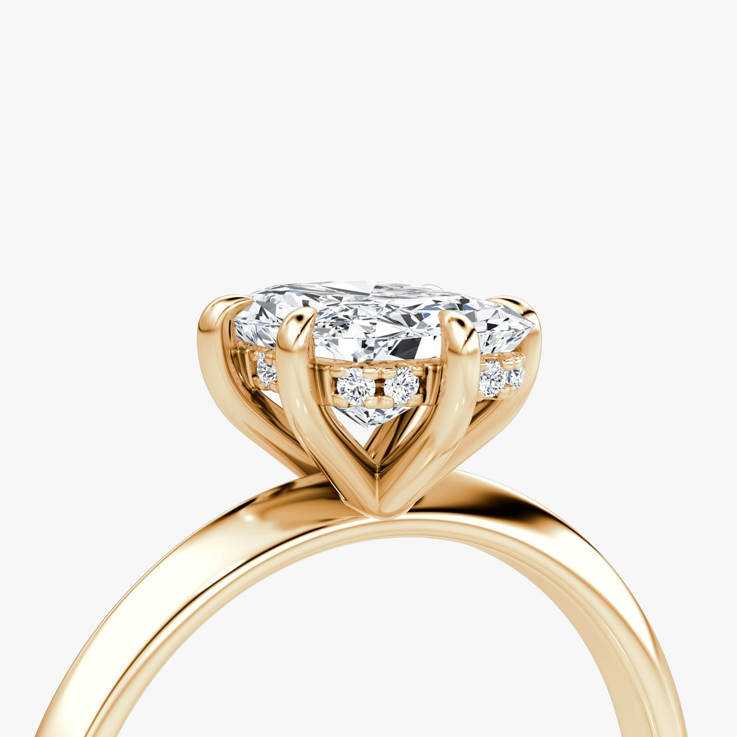 undefined | Radiant | 14k | 14k Rose Gold | Band: Plain | Setting style: Hidden Halo | Diamond orientation: vertical | Carat weight: See full inventory