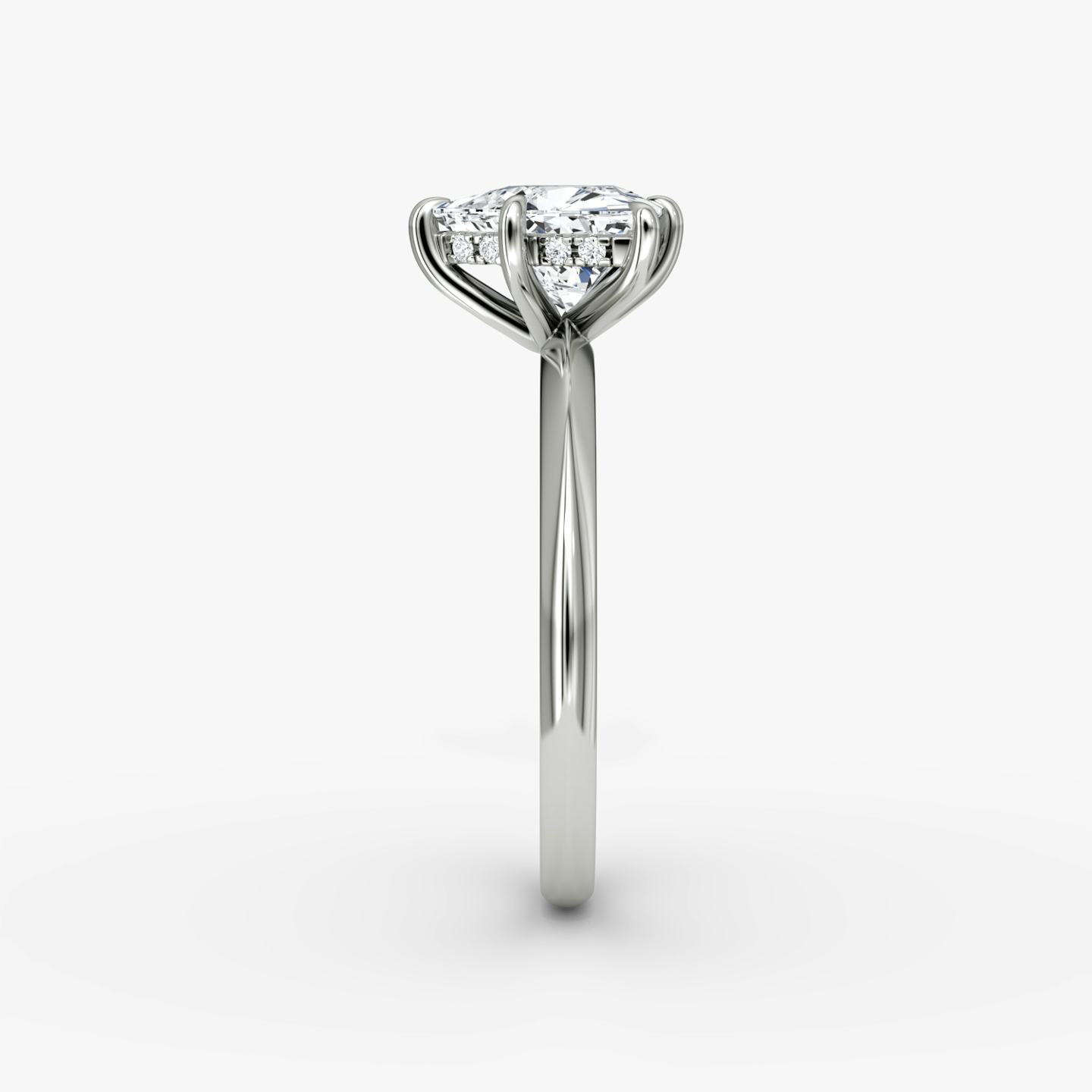 The Knife-Edge | Trillion | 18k | 18k White Gold | Band: Plain | Setting style: Hidden Halo | Diamond orientation: vertical | Carat weight: See full inventory