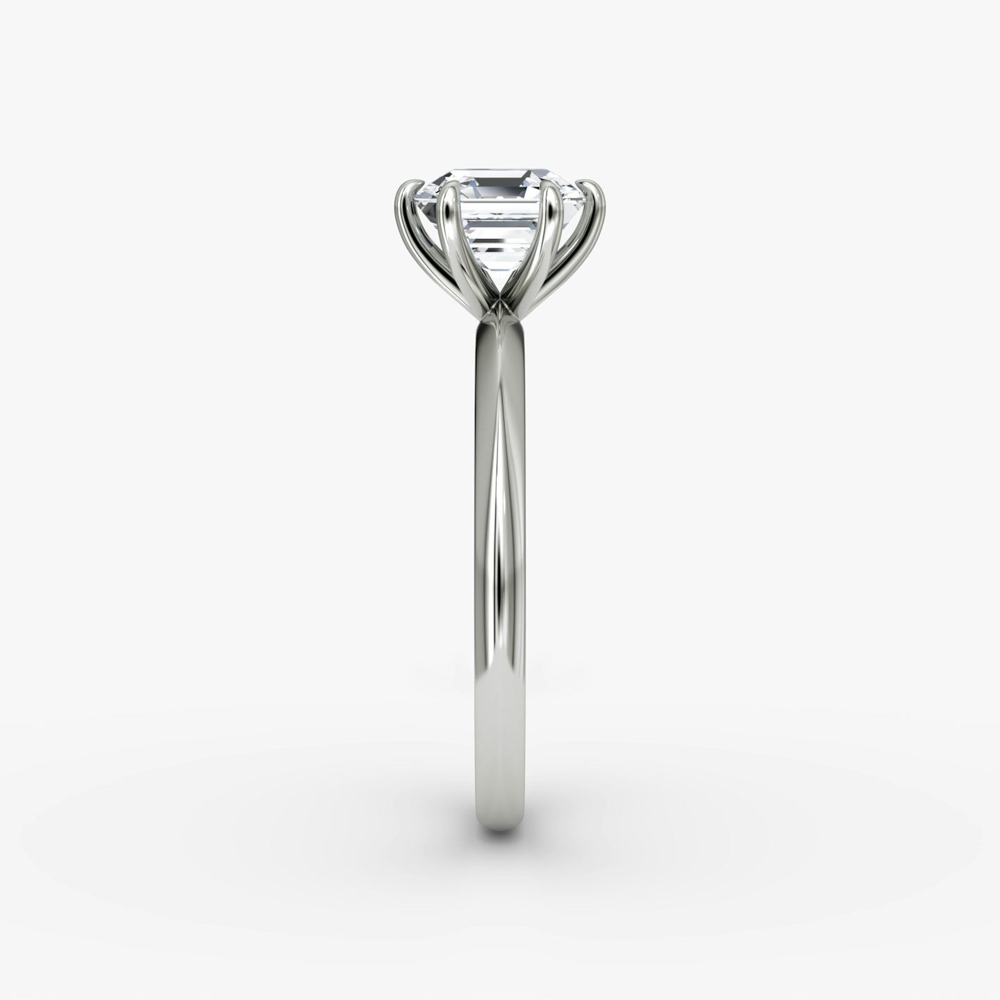 Bague de fiançailles Knife-Edge | Asscher | 18k | Or blanc 18 carats | Anneau: Simple | Style de sertissage: Simple | Orientation du diamant: vertical | Poids en carats: Voir le stock total