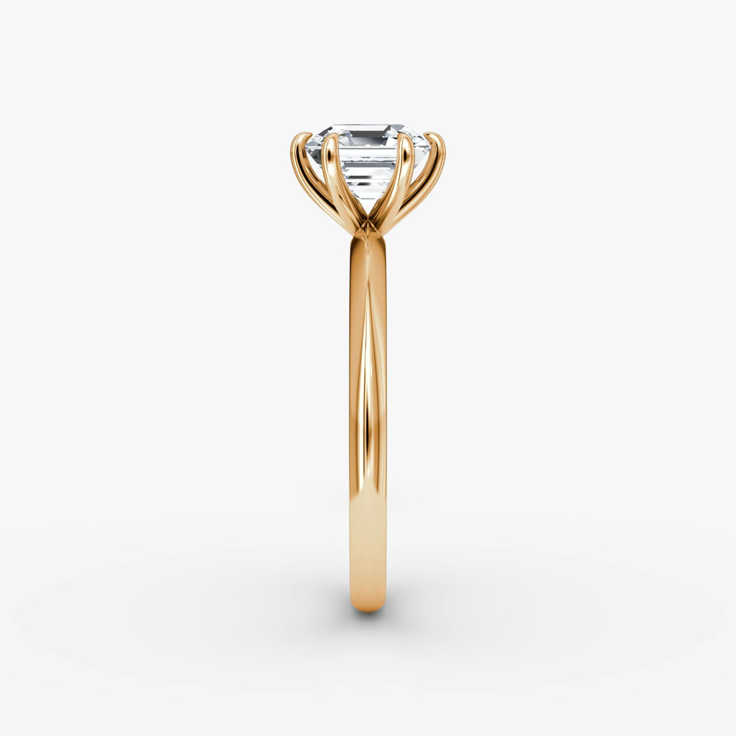 The Knife-Edge | Asscher | 14k | 14k Rose Gold | Band: Plain | Setting style: Plain | Diamond orientation: vertical | Carat weight: See full inventory