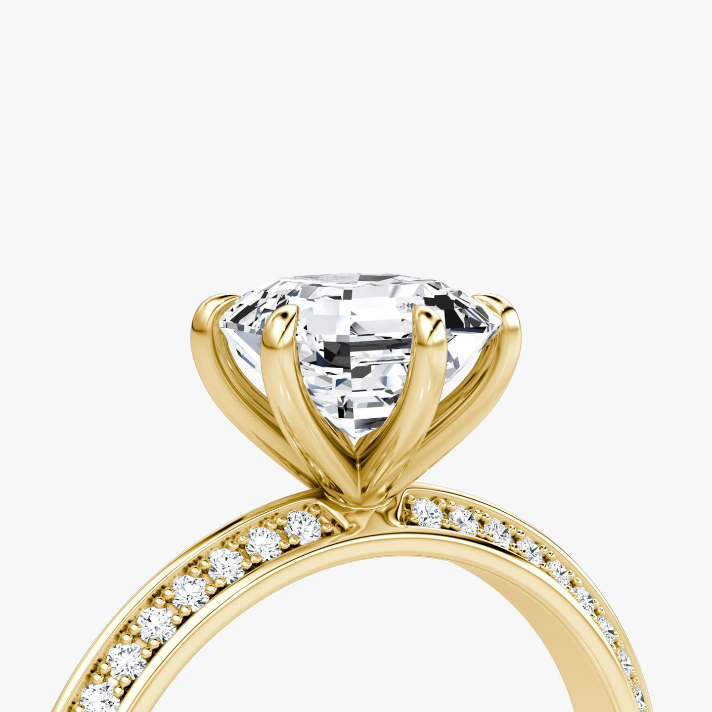The Knife-Edge | Asscher | 18k | 18k Yellow Gold | Band: Pavé | Setting style: Plain | Diamond orientation: vertical | Carat weight: See full inventory