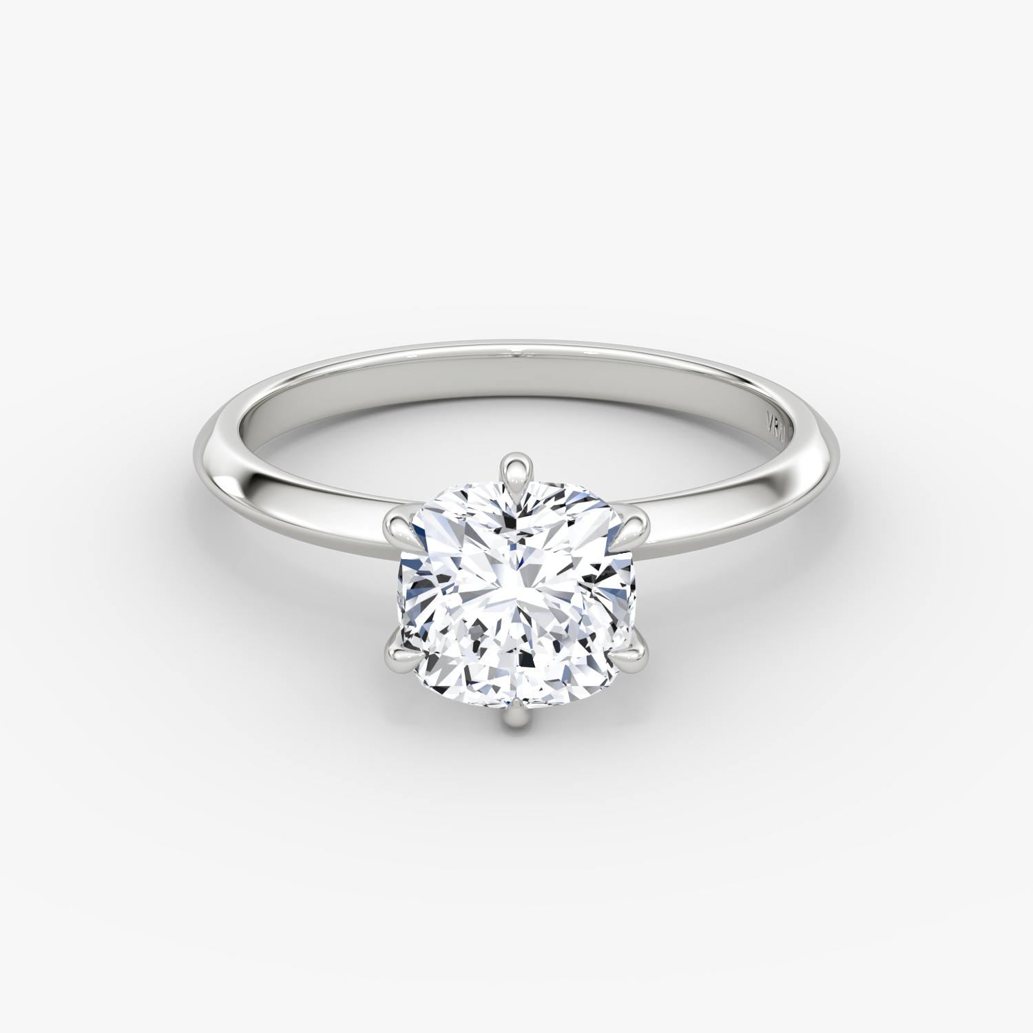 Knife-Edge Cushion Engagement Ring | 18k White Gold