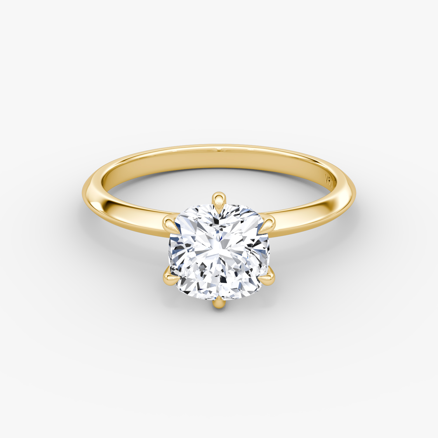 Knife-Edge Cushion Engagement Ring | 18k Yellow Gold
