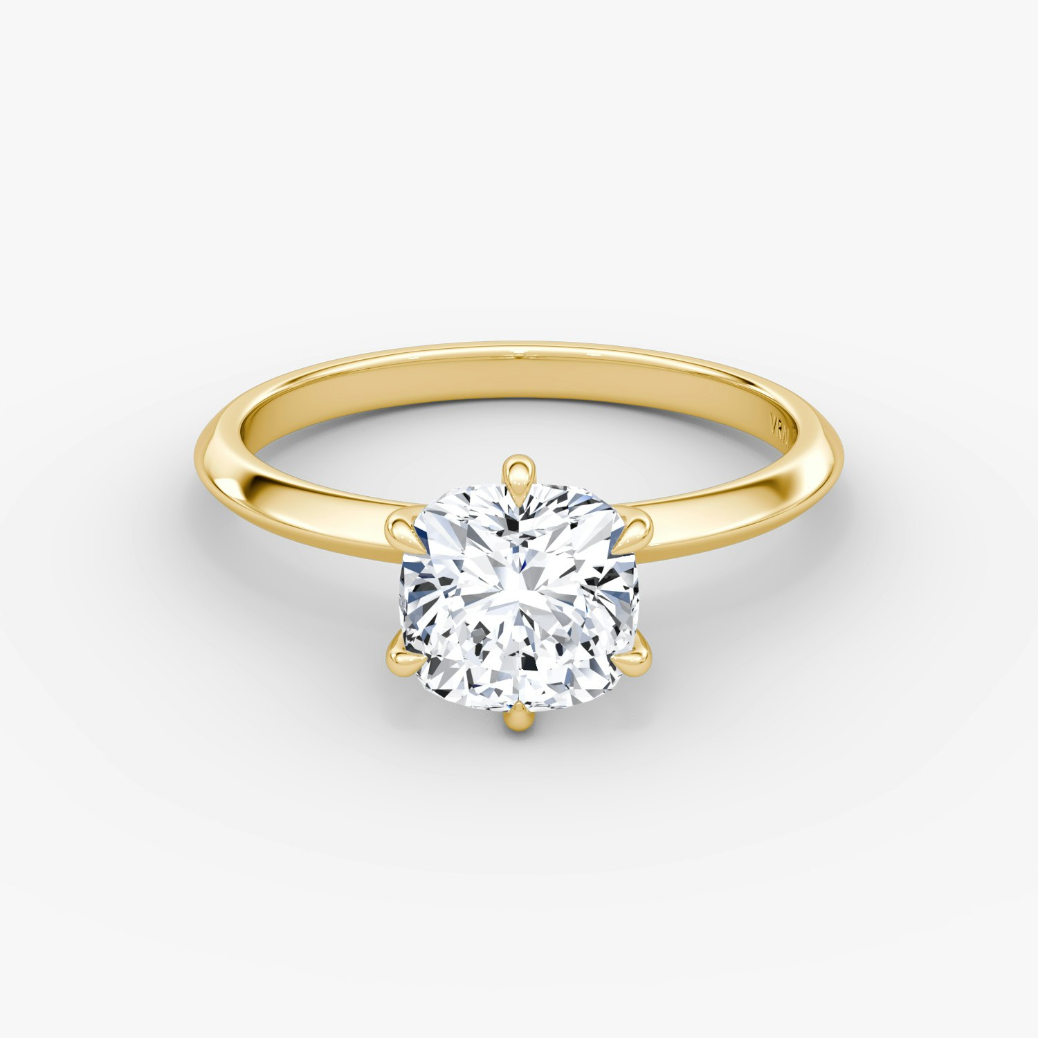 Knife-Edge Cushion Engagement Ring | 18k Yellow Gold