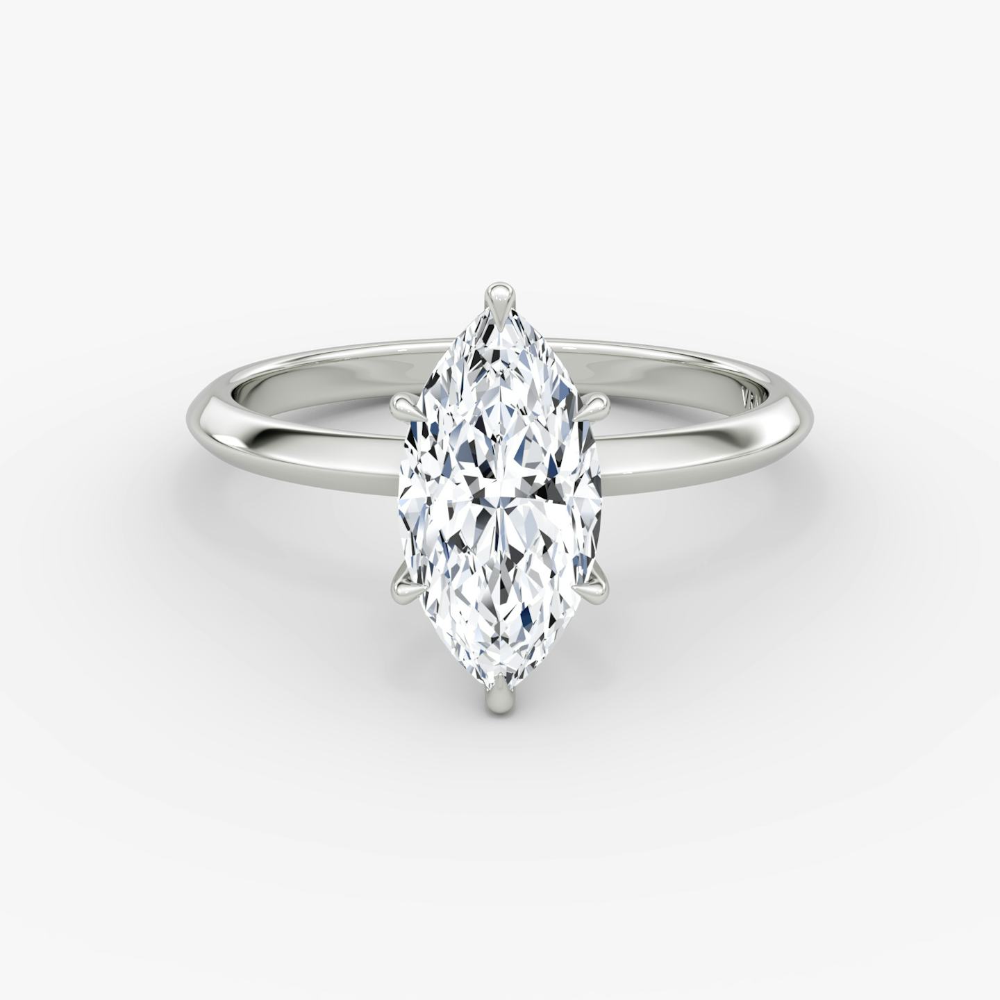 The Knife-Edge | Pavé Marquise | Platinum | Band: Plain | Setting style: Plain | Diamond orientation: vertical | Carat weight: See full inventory