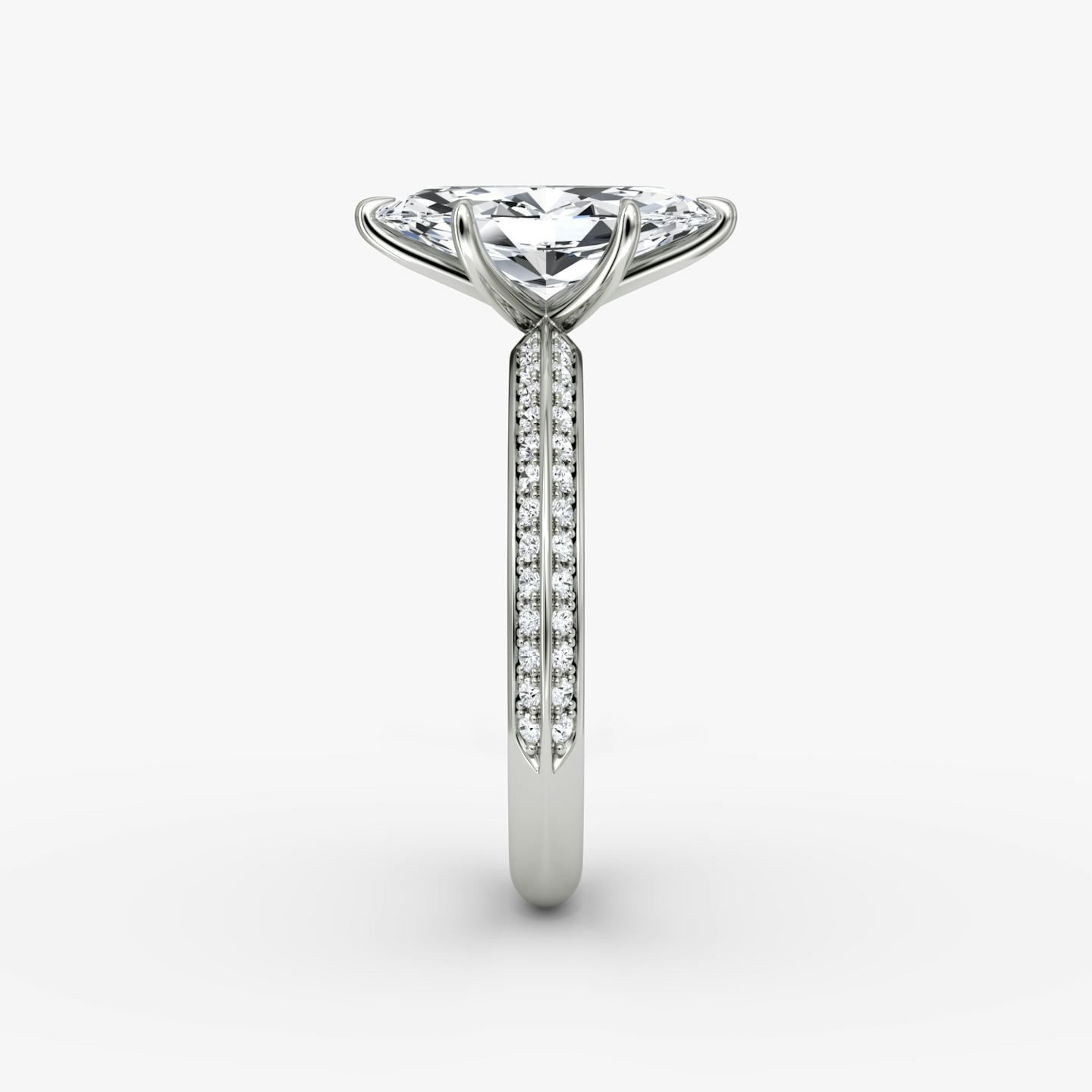The Knife-Edge | Pavé Marquise | Platinum | Band: Pavé | Setting style: Plain | Diamond orientation: vertical | Carat weight: See full inventory