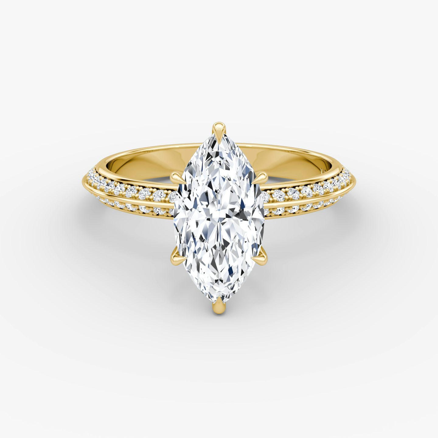 The Knife-Edge | Pavé Marquise | 18k | 18k Yellow Gold | Band: Pavé | Setting style: Plain | Diamond orientation: vertical | Carat weight: See full inventory
