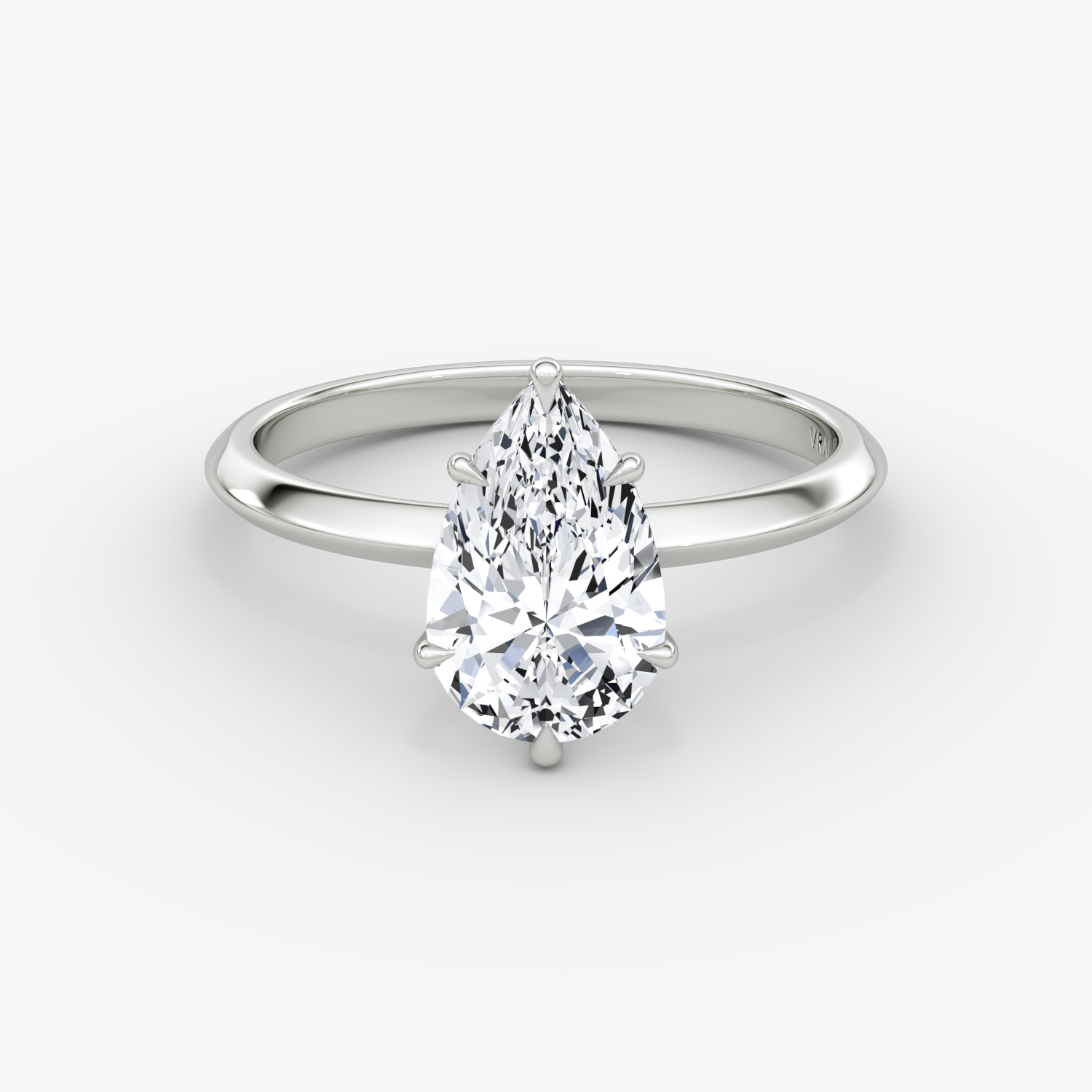 Knife-Edge Pear Engagement Ring | 18k White Gold