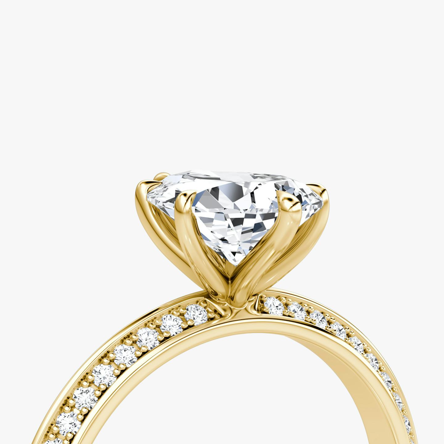 The Knife-Edge | Pear | 18k | 18k Yellow Gold | Band: Pavé | Setting style: Plain | Diamond orientation: vertical | Carat weight: See full inventory