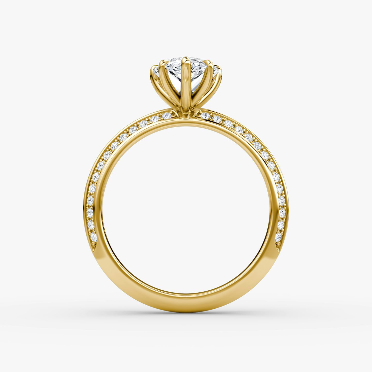 The Knife-Edge | Pear | 18k | 18k Yellow Gold | Band: Pavé | Setting style: Plain | Diamond orientation: vertical | Carat weight: See full inventory