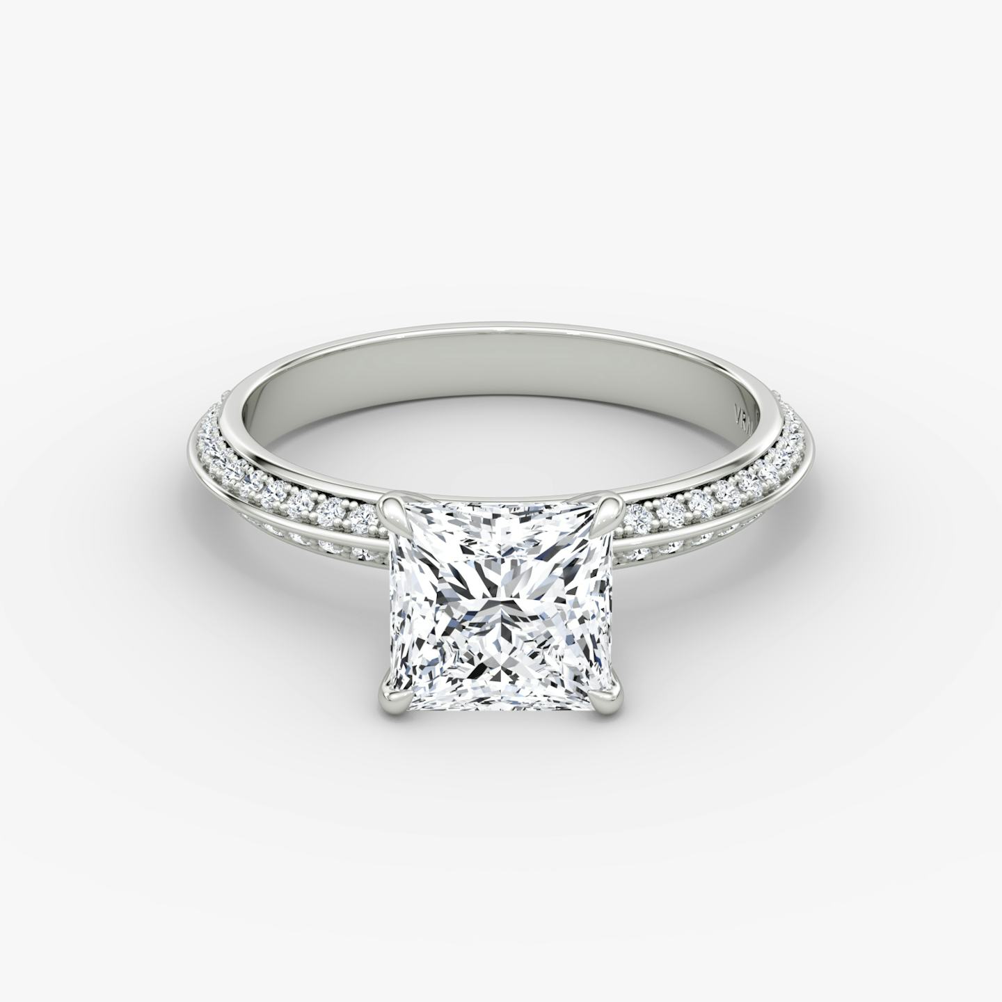 The Knife-Edge | Princess | 18k | 18k White Gold | Band: Pavé | Setting style: Plain | Diamond orientation: vertical | Carat weight: See full inventory