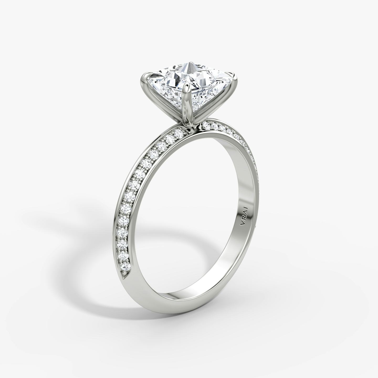 The Knife-Edge | Princess | 18k | 18k White Gold | Band: Pavé | Setting style: Plain | Diamond orientation: vertical | Carat weight: See full inventory