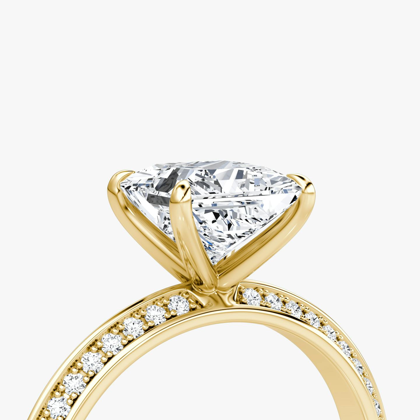 The Knife-Edge | Princess | 18k | 18k Yellow Gold | Band: Pavé | Setting style: Plain | Diamond orientation: vertical | Carat weight: See full inventory