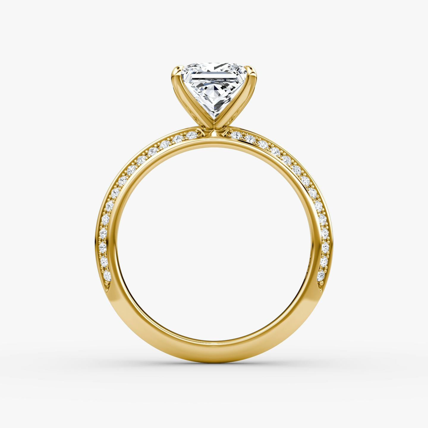 The Knife-Edge | Princess | 18k | 18k Yellow Gold | Band: Pavé | Setting style: Plain | Diamond orientation: vertical | Carat weight: See full inventory