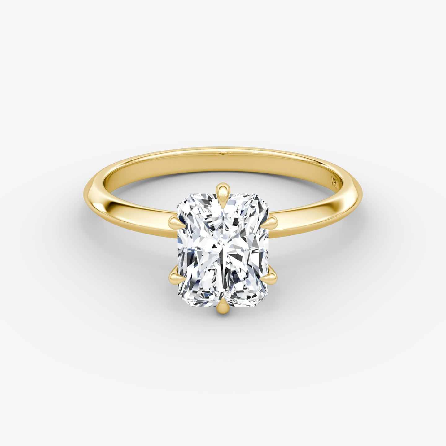 The Knife-Edge | Radiant | 18k | 18k Yellow Gold | Band: Plain | Setting style: Plain | Diamond orientation: vertical | Carat weight: See full inventory