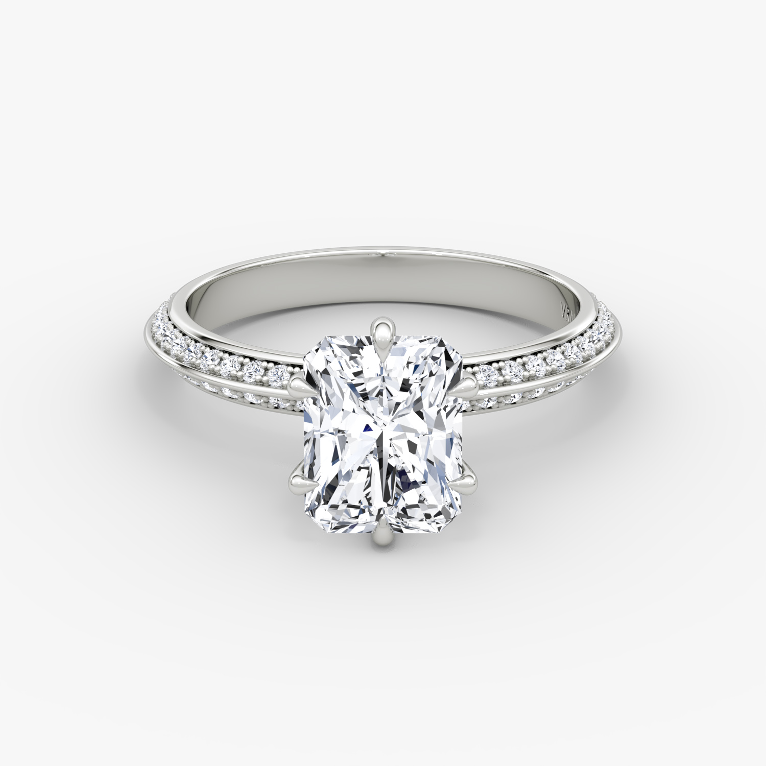 Knife-Edge Radiant Engagement Ring | 18k White Gold