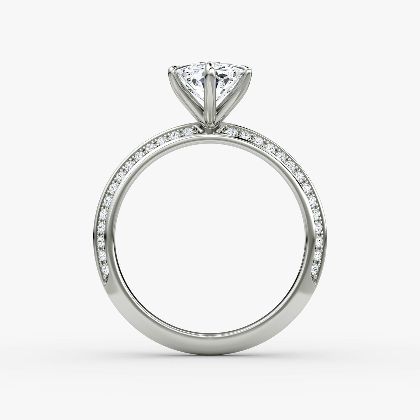 The Knife-Edge | Radiant | 18k | 18k White Gold | Band: Pavé | Setting style: Plain | Diamond orientation: vertical | Carat weight: See full inventory