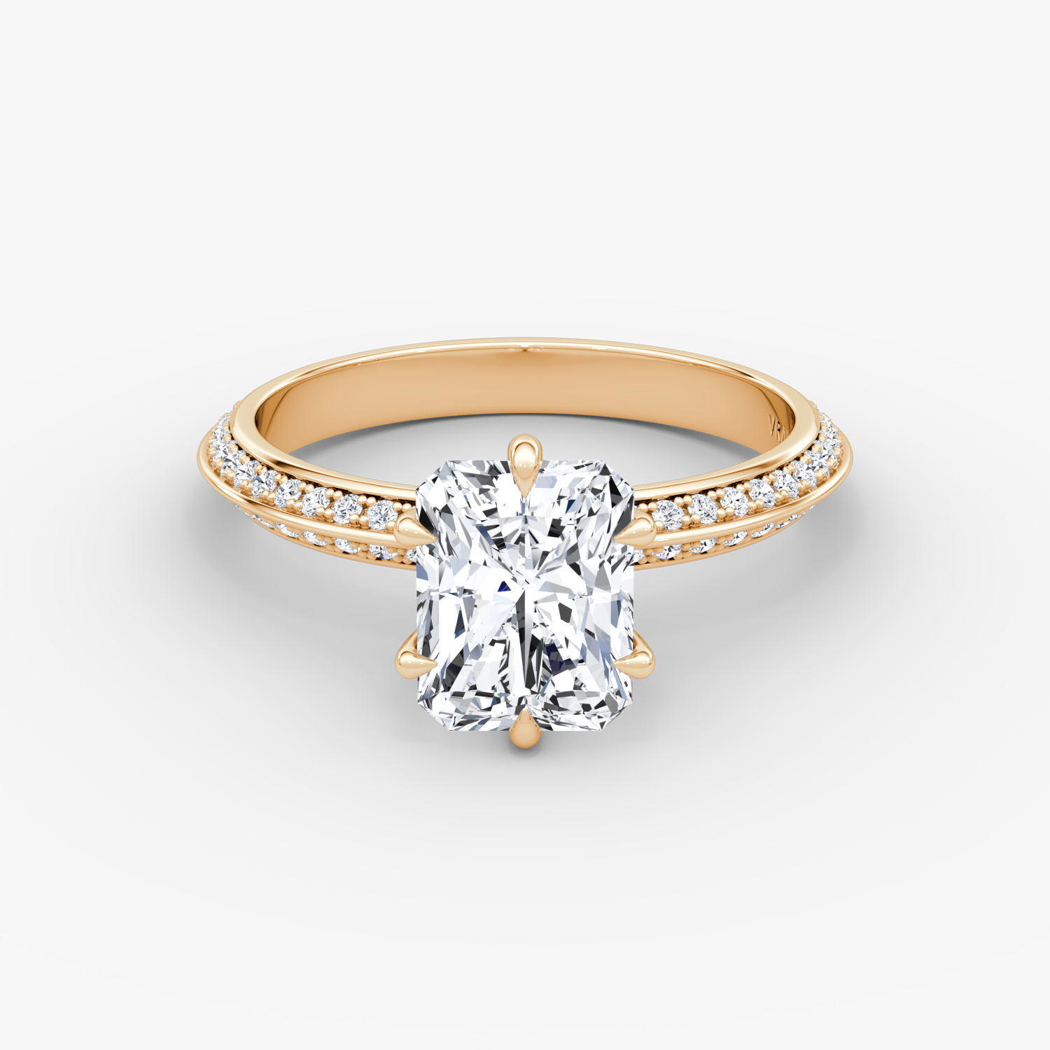 Knife-Edge Radiant Engagement Ring | 14k Rose Gold
