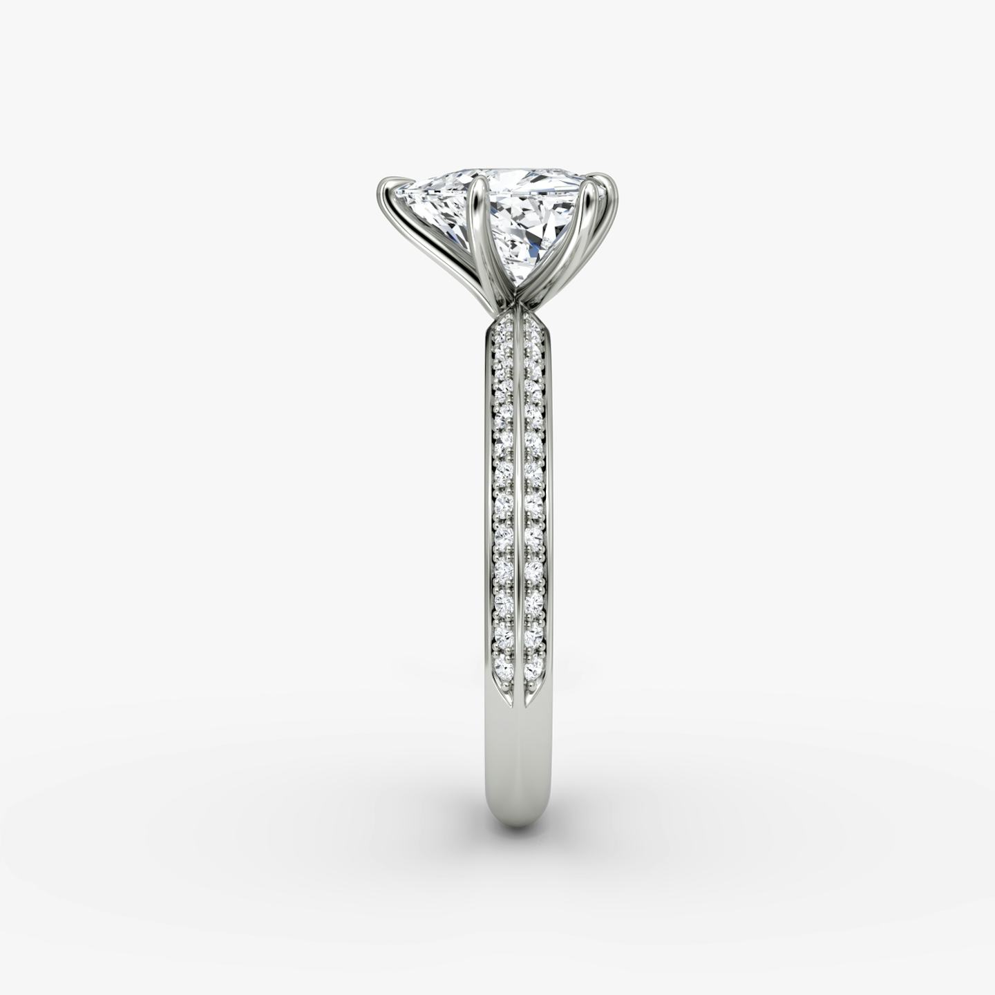 The Knife-Edge | Trillion | Platinum | Band: Pavé | Setting style: Plain | Diamond orientation: vertical | Carat weight: See full inventory