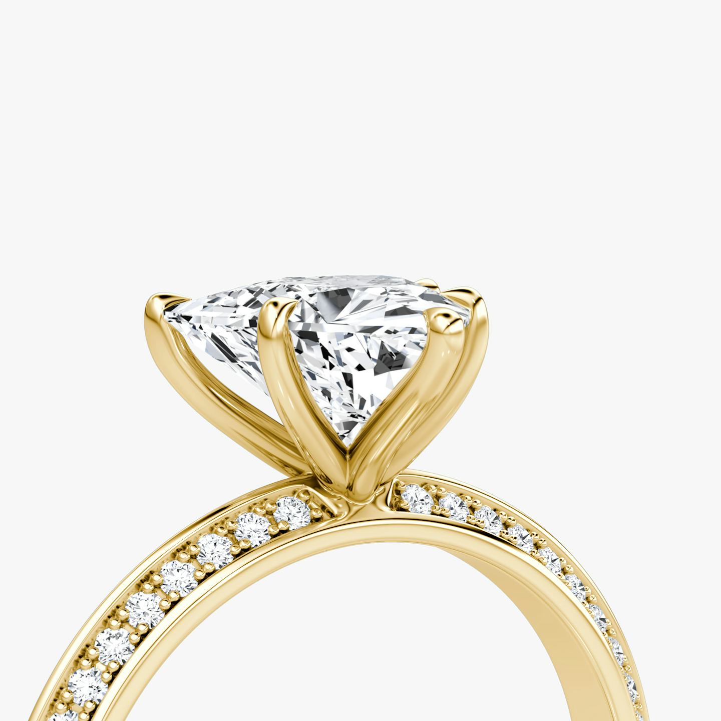 The Knife-Edge | Trillion | 18k | 18k Yellow Gold | Band: Pavé | Setting style: Plain | Diamond orientation: vertical | Carat weight: See full inventory