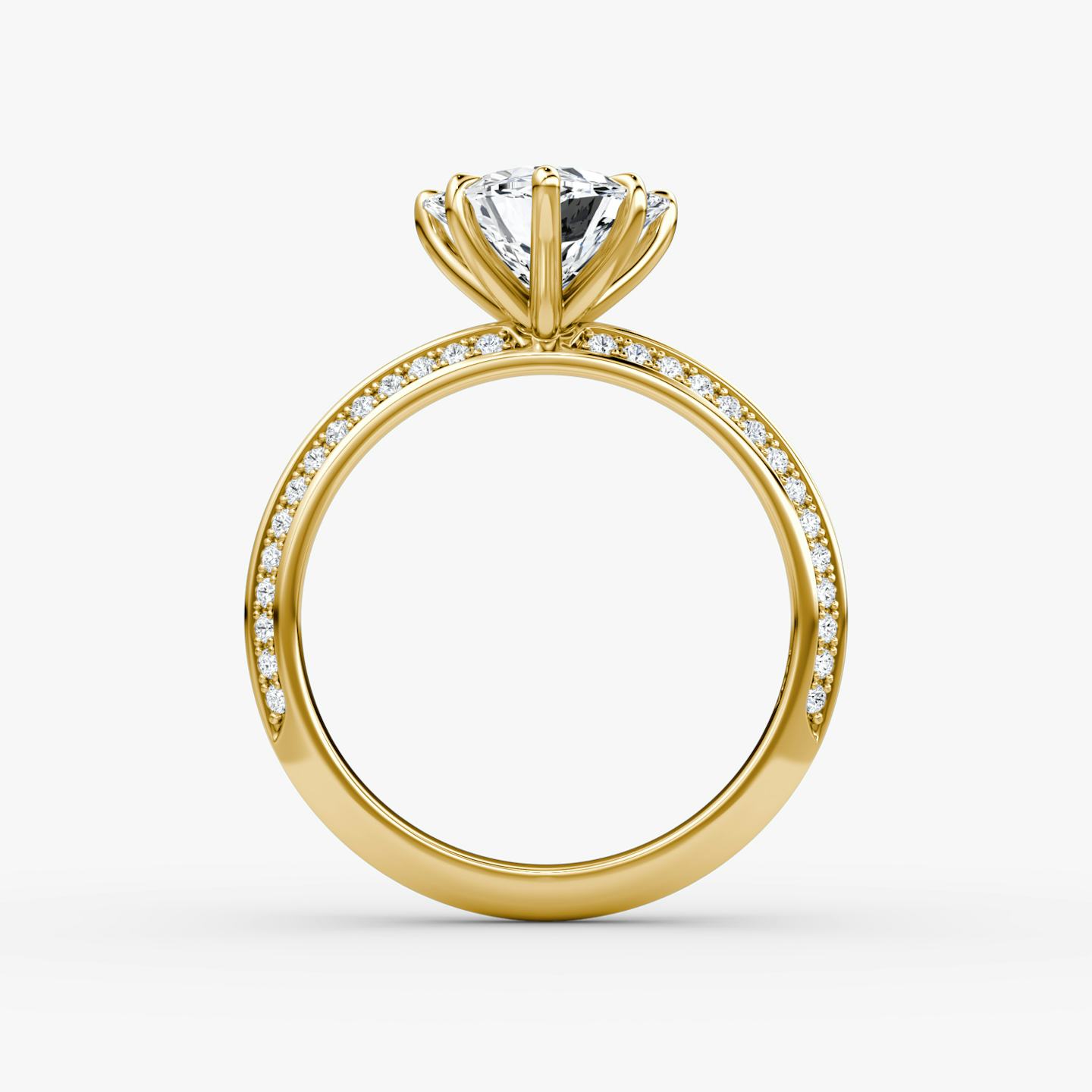 The Knife-Edge | Trillion | 18k | 18k Yellow Gold | Band: Pavé | Setting style: Plain | Diamond orientation: vertical | Carat weight: See full inventory