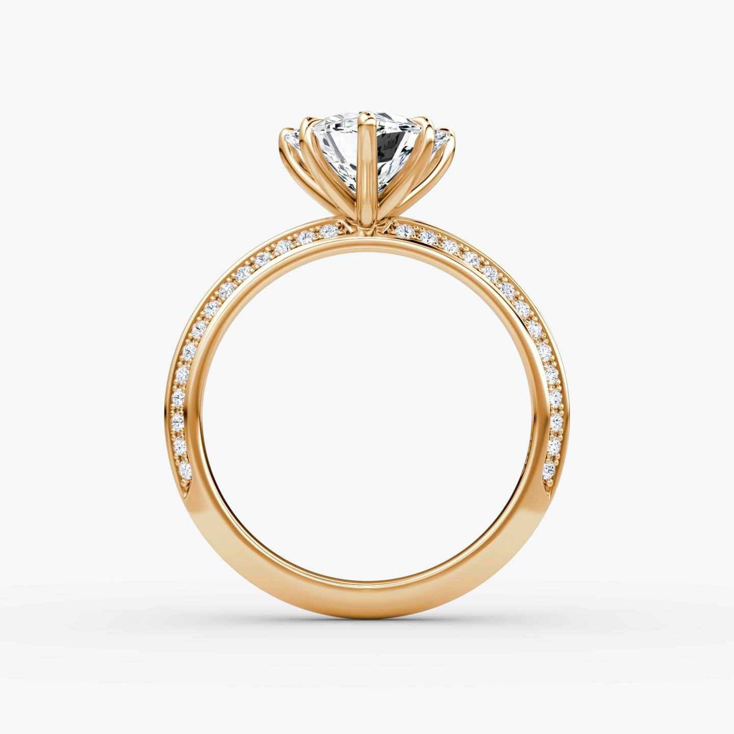 The Knife-Edge | Trillion | 14k | 14k Rose Gold | Band: Pavé | Setting style: Plain | Diamond orientation: vertical | Carat weight: See full inventory
