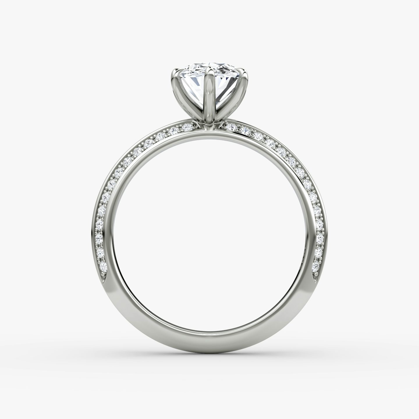 The Knife-Edge | oval | 18k | white-gold | bandAccent: pave | hiddenHalo: no | diamondOrientation: vertical | caratWeight: other