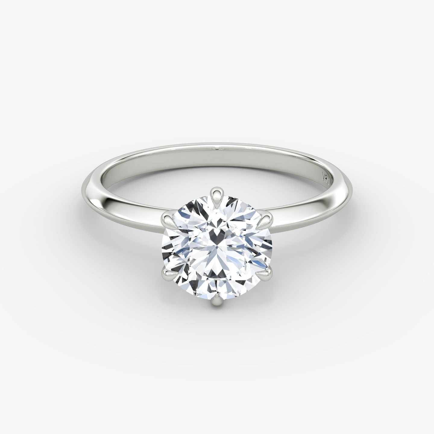 The Knife-Edge | Round Brilliant | 18k | 18k White Gold | Band: Plain | Setting style: Plain | Carat weight: See full inventory | Diamond orientation: vertical