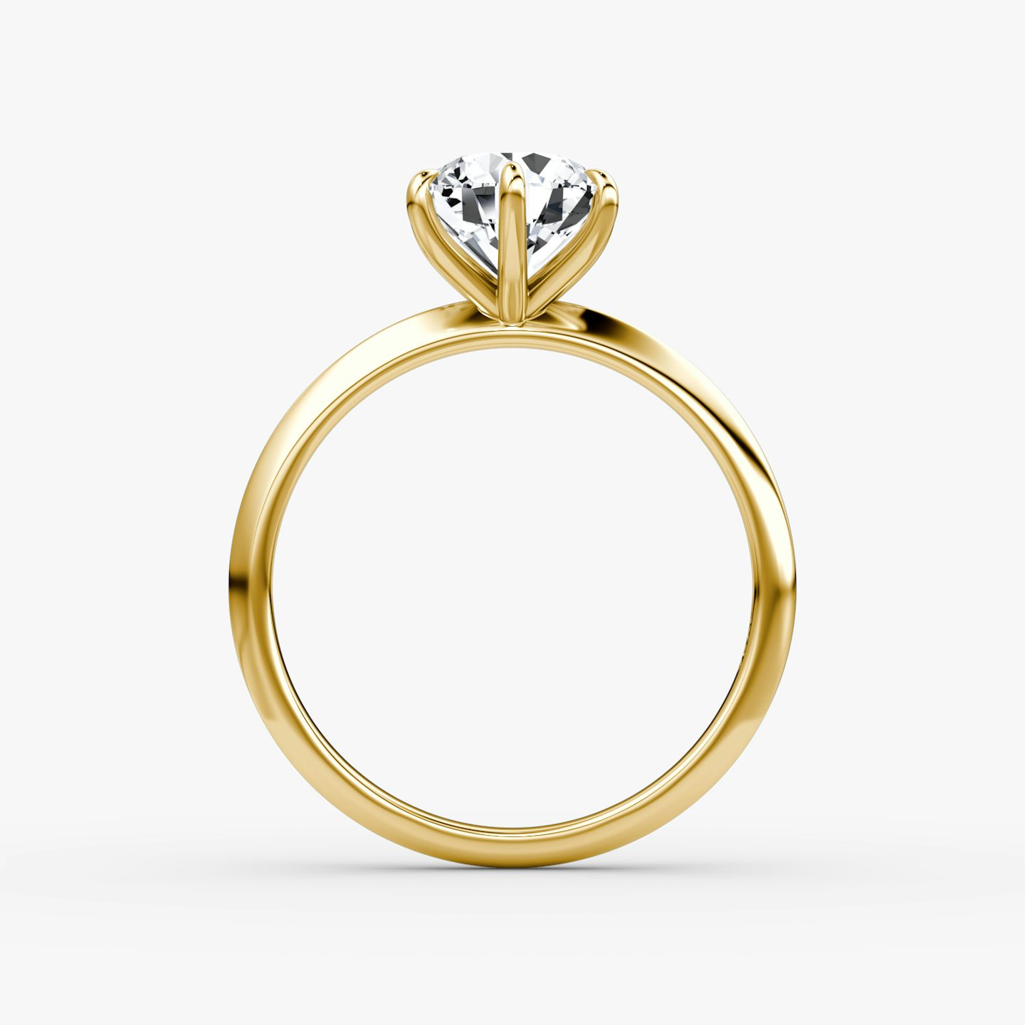The Knife-Edge | Round Brilliant | 18k | 18k Yellow Gold | Band: Plain | Setting style: Plain | Carat weight: See full inventory | Diamond orientation: vertical