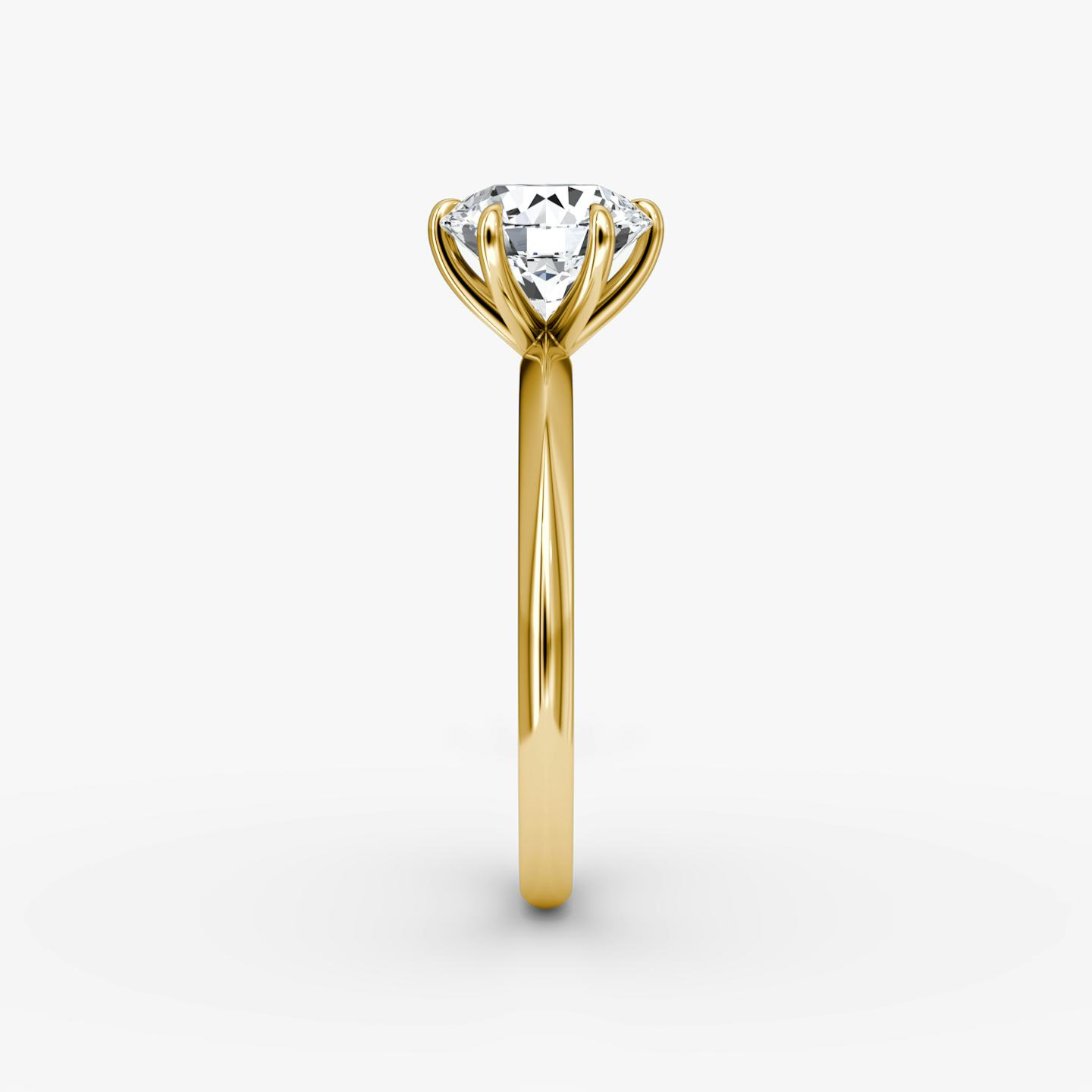 Bague de fiançailles Knife-Edge | Rond Brillant | 18k | Or jaune 18 carats | Anneau: Simple | Style de sertissage: Simple | Poids en carats: 1 | Orientation du diamant: vertical