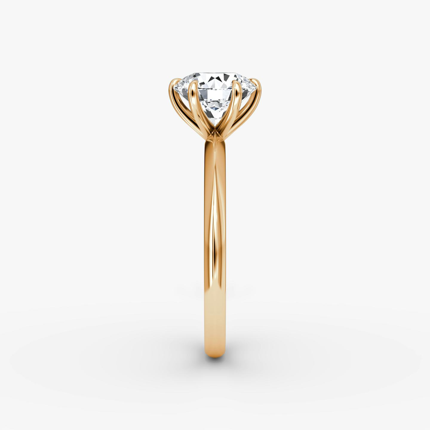 The Knife-Edge | Round Brilliant | 14k | 14k Rose Gold | Band: Plain | Setting style: Plain | Carat weight: See full inventory | Diamond orientation: vertical