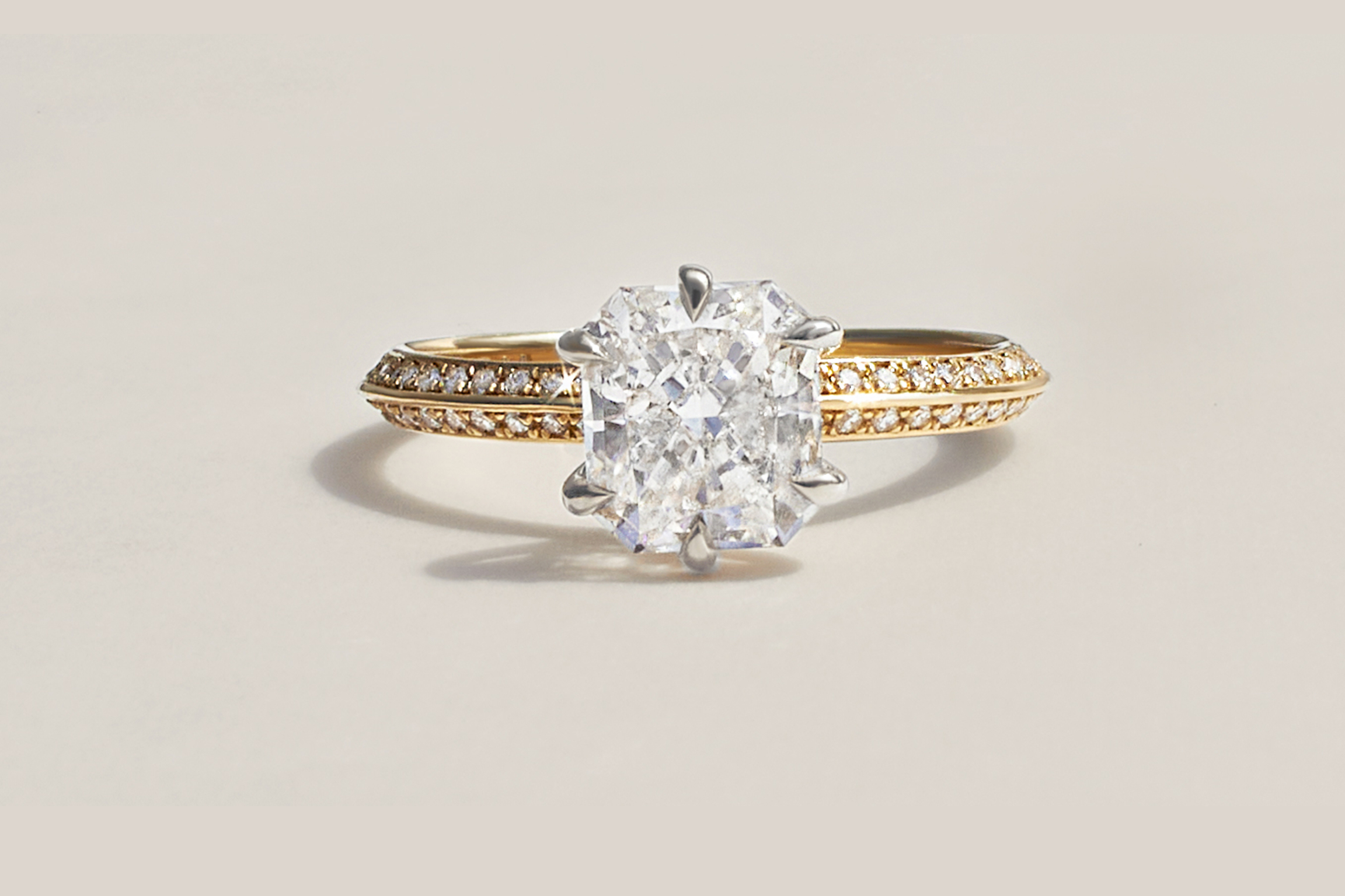 Custom matching band for Asscher Morganite Engagement Ring