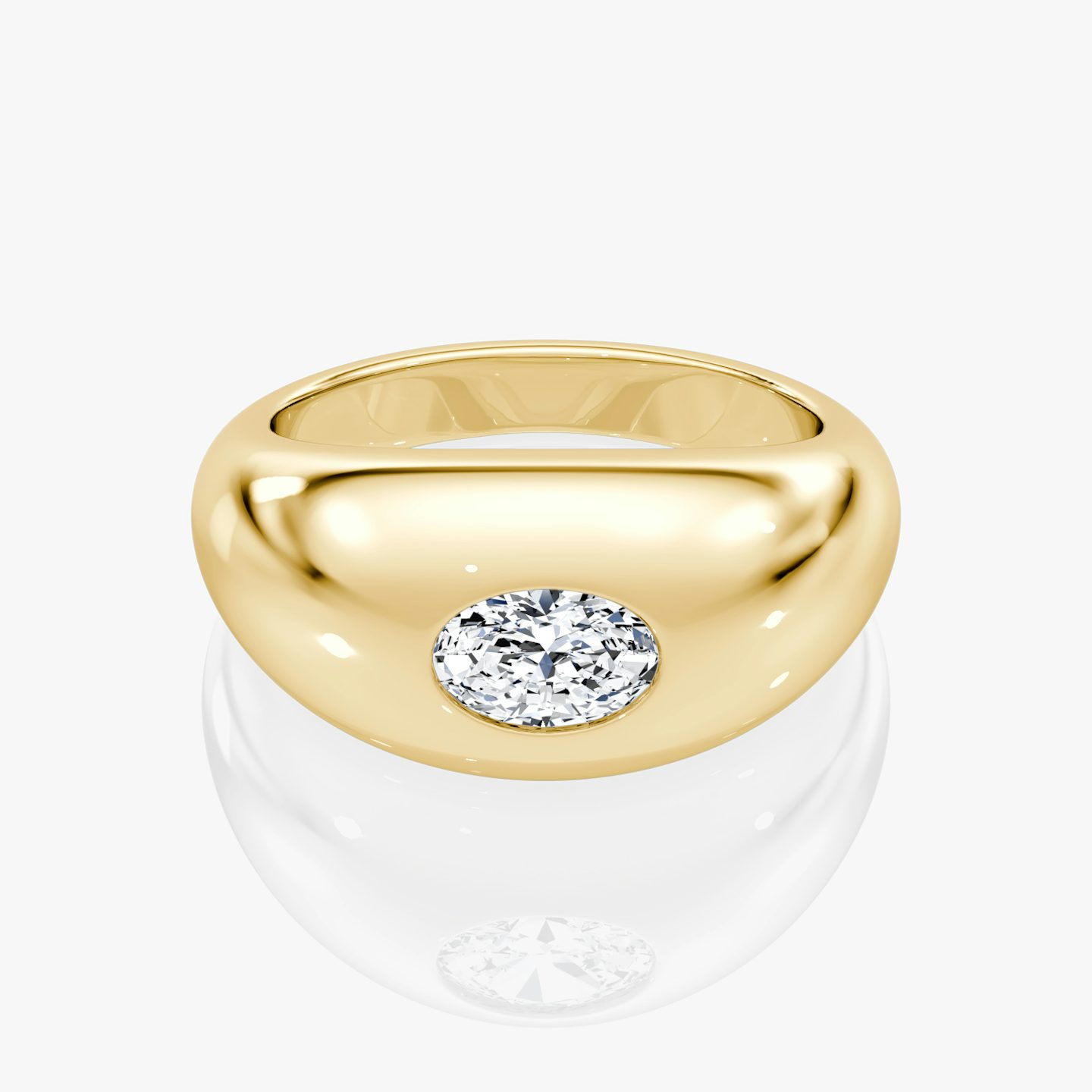Bague Dome | Ovale | 14k | Or jaune 18 carats