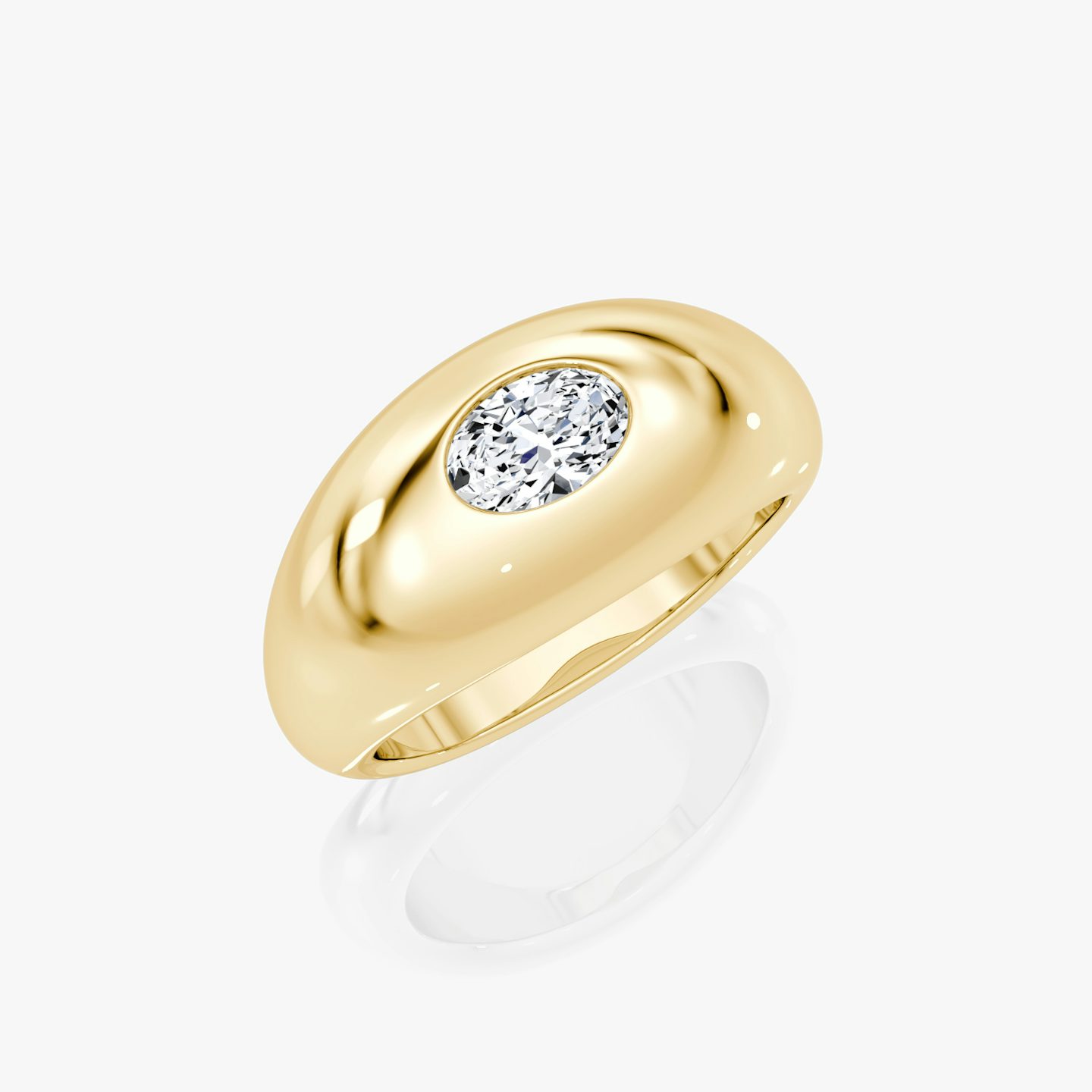 Bague Dome | Ovale | 14k | Or jaune 18 carats