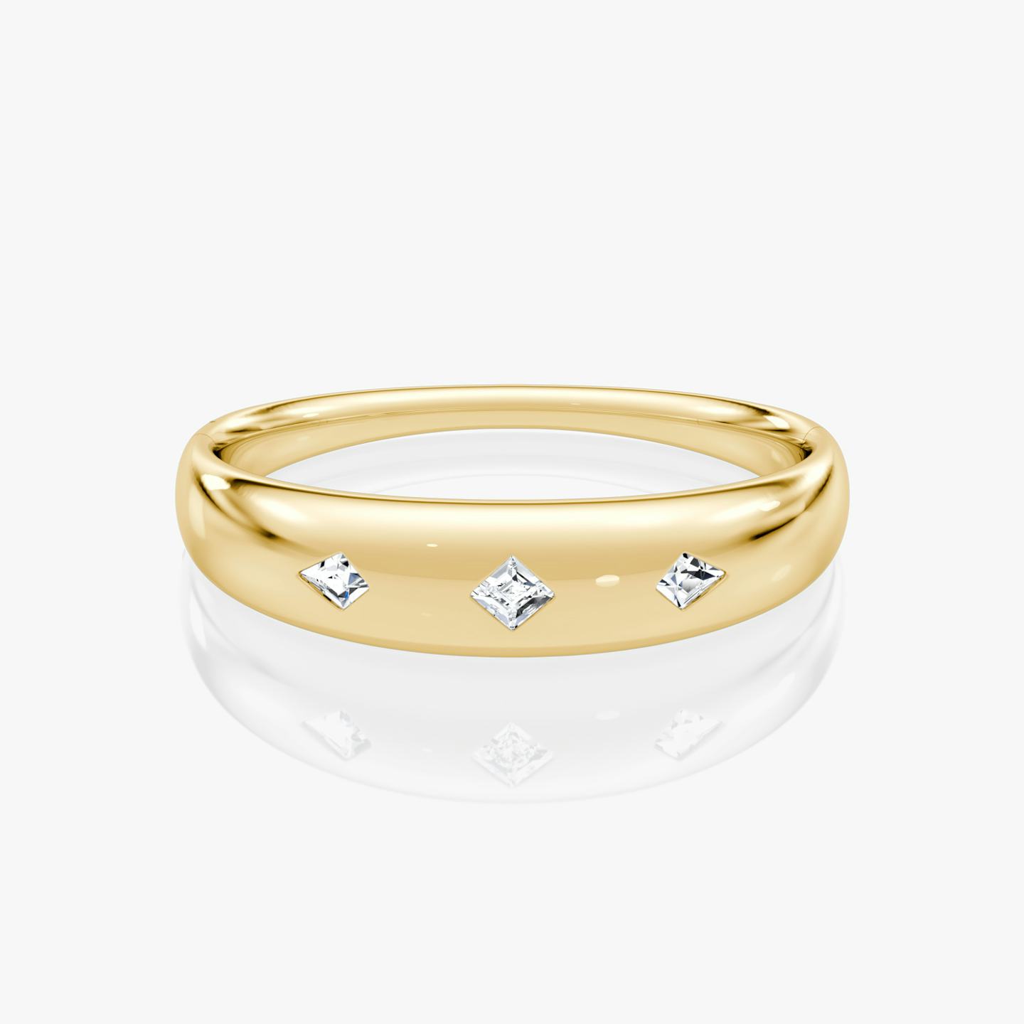 Dome Cuff Bracelet | Lozenge + Kite | 14k | 18k Yellow Gold | Wrist size: Medium