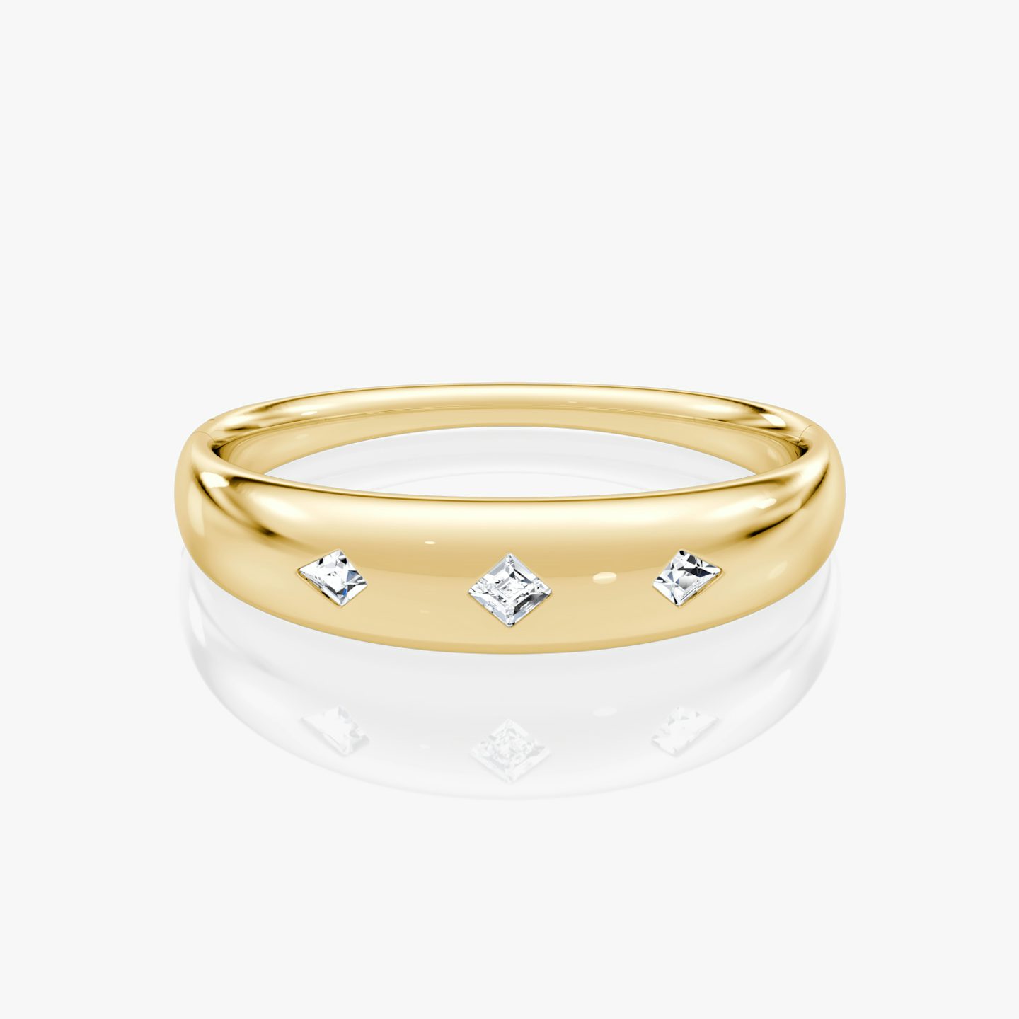 Dome Cuff Bracelet | Lozenge + Kite | 14k | 18k Yellow Gold | Wrist size: Large