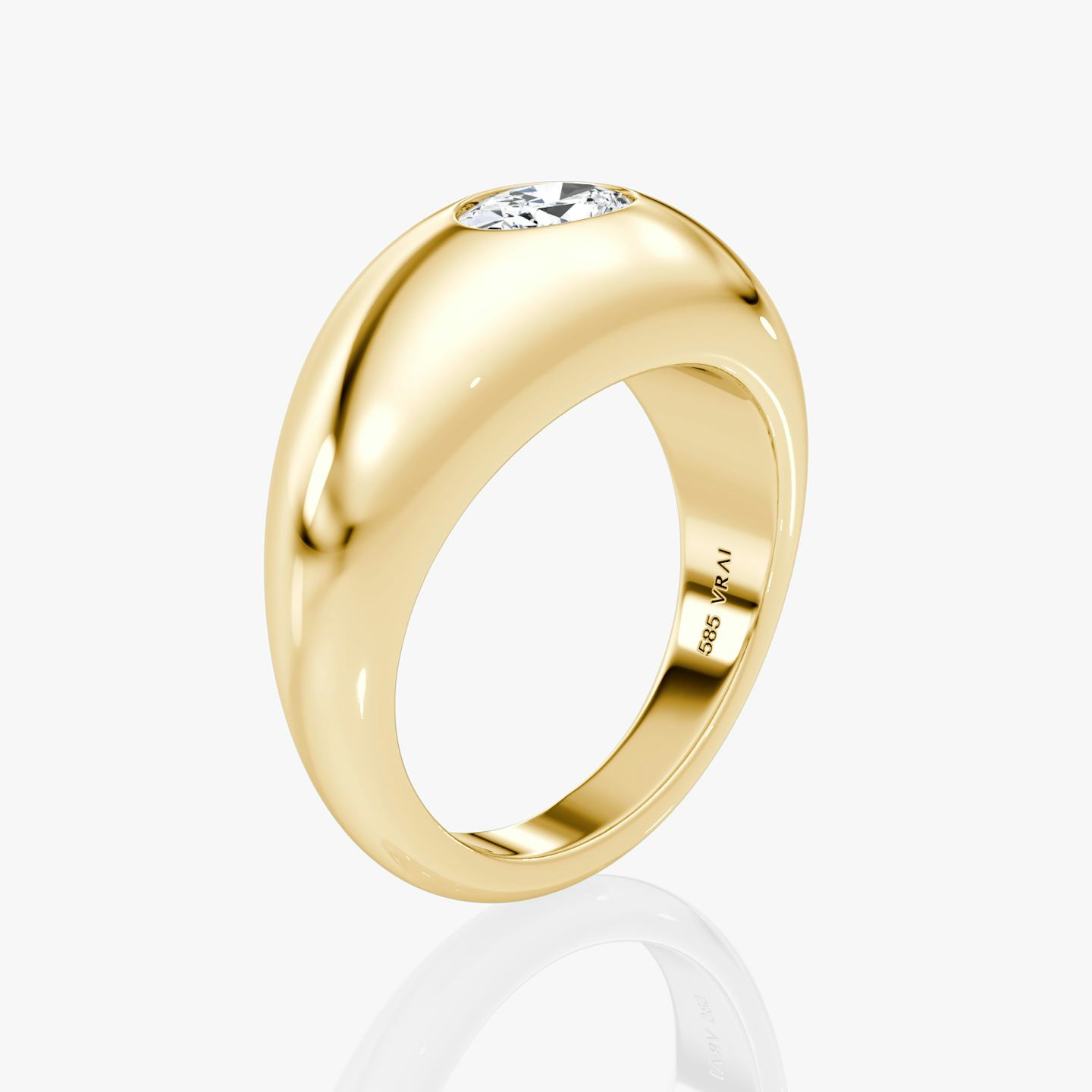 Dome Band | Oval | 14k | 18k Yellow Gold