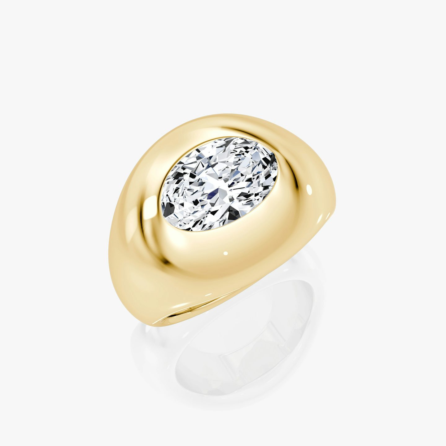 Oval Dome Ring | Oval | 14k | 18k Gelbgold