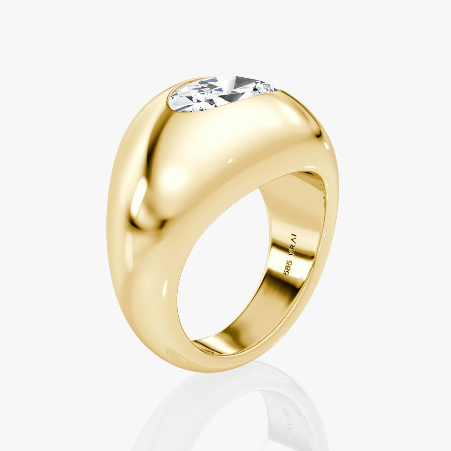 Oval Dome Band | oval | 14k | yellow-gold