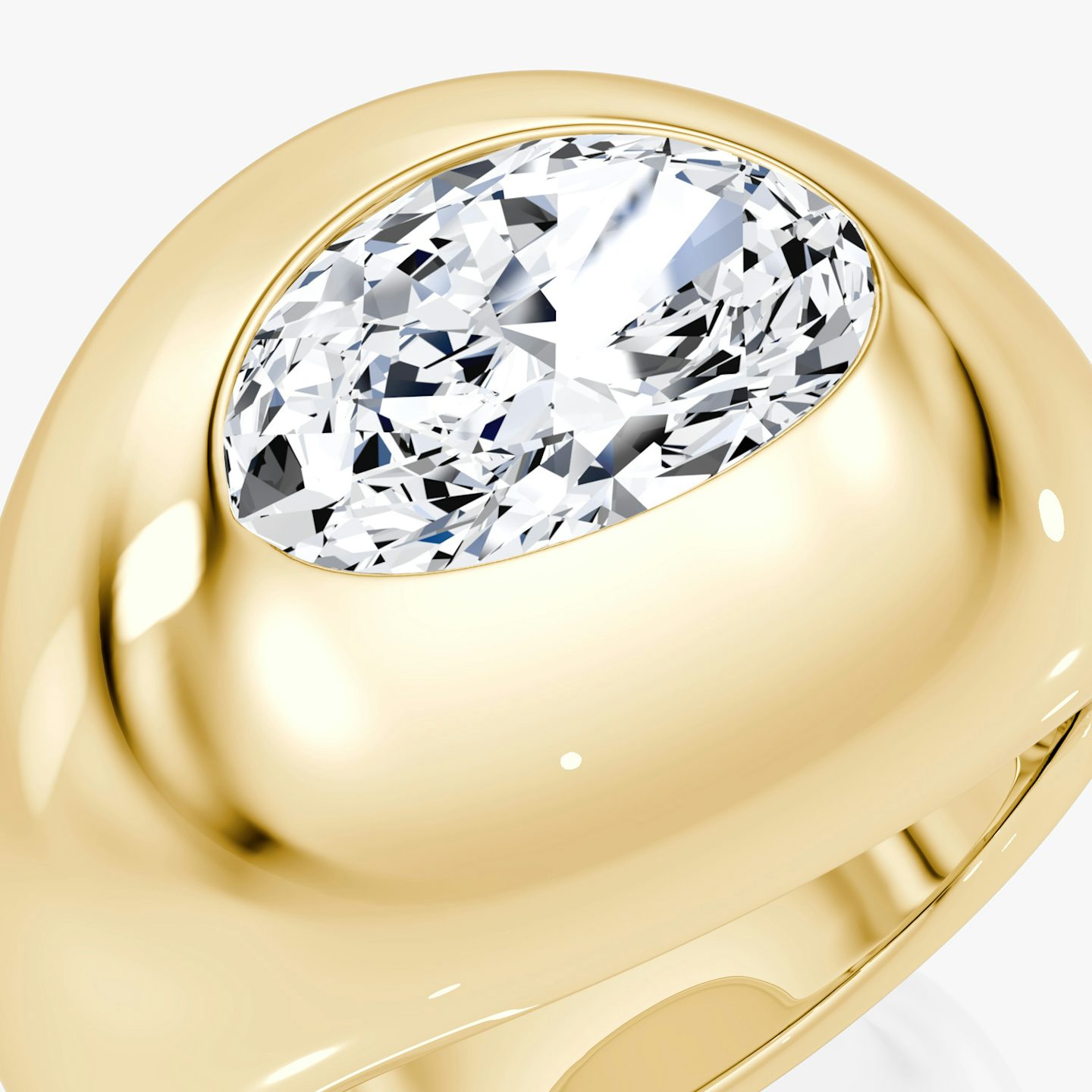 Bague Oval Dome | Ovale | 14k | Or jaune 18 carats