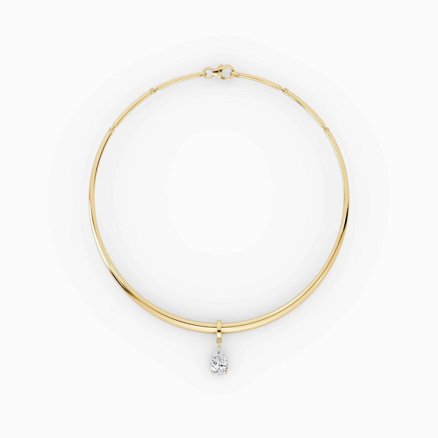 Collar with Drop Pendant | pear | 14k | yellow-gold | chainLength: 16.5