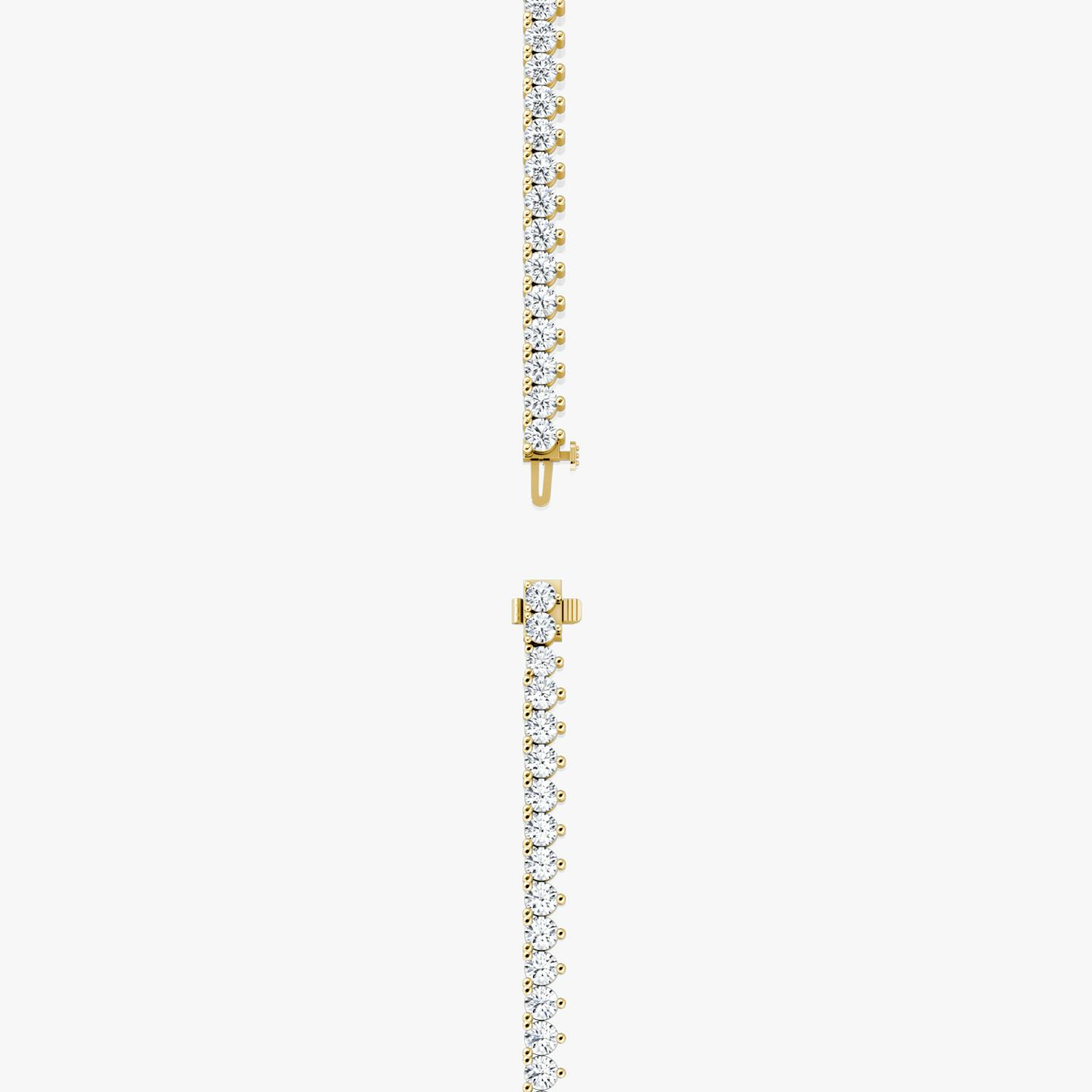 Tennis Necklace | Round Brilliant | 14k | 18k Yellow Gold | Diamond size: Large | Chain length: 16