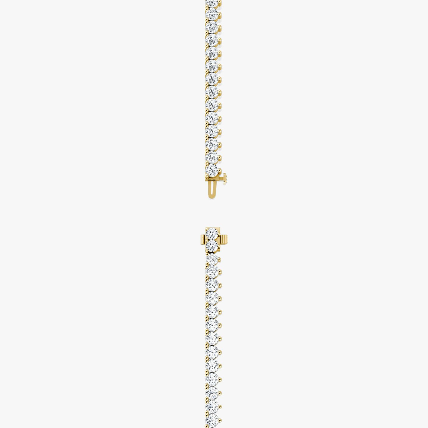 Tennis Halskette | Rund | 14k | 18k Gelbgold | Diamantgröße: Large | Kettenlänge: 15