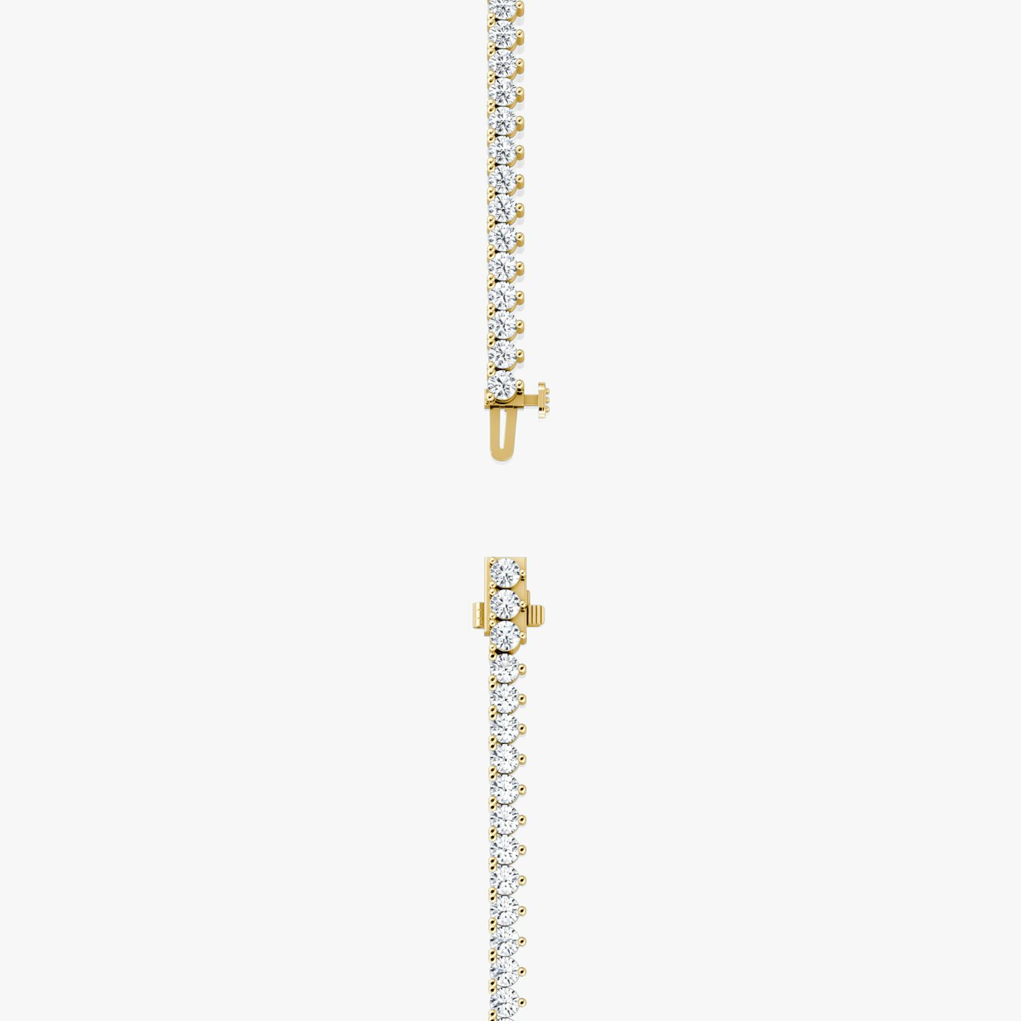 Tennis Halskette | Rund | 14k | 18k Gelbgold | Diamantgröße: Medium | Kettenlänge: 17